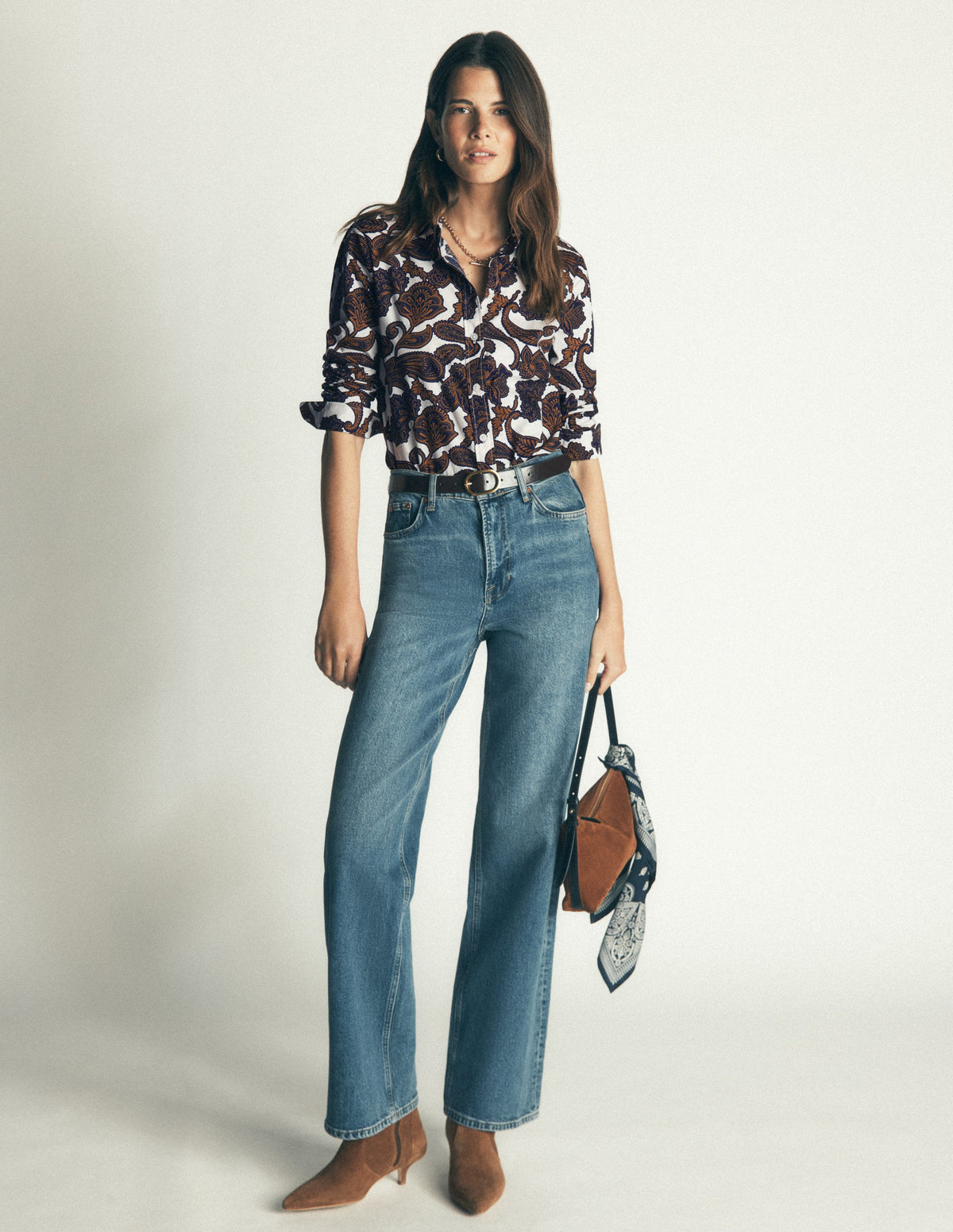 The New Sienna Cotton Shirt-Almond Milk, Paisley Bouquet-5