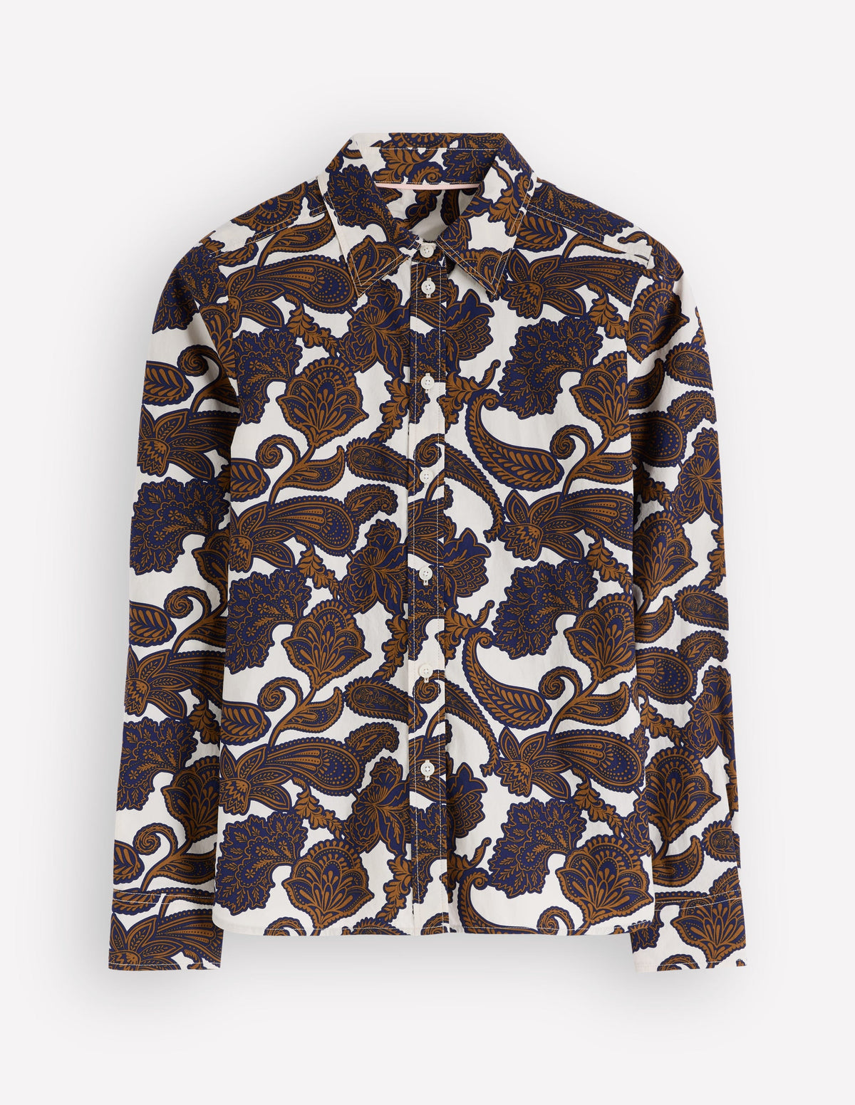 The New Sienna Cotton Shirt-Almond Milk, Paisley Bouquet - Image 7