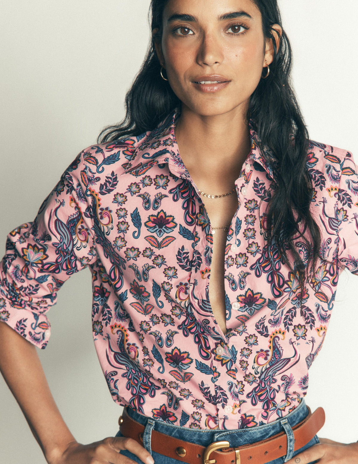 The New Sienna Cotton Shirt-Peacock Paradise-2