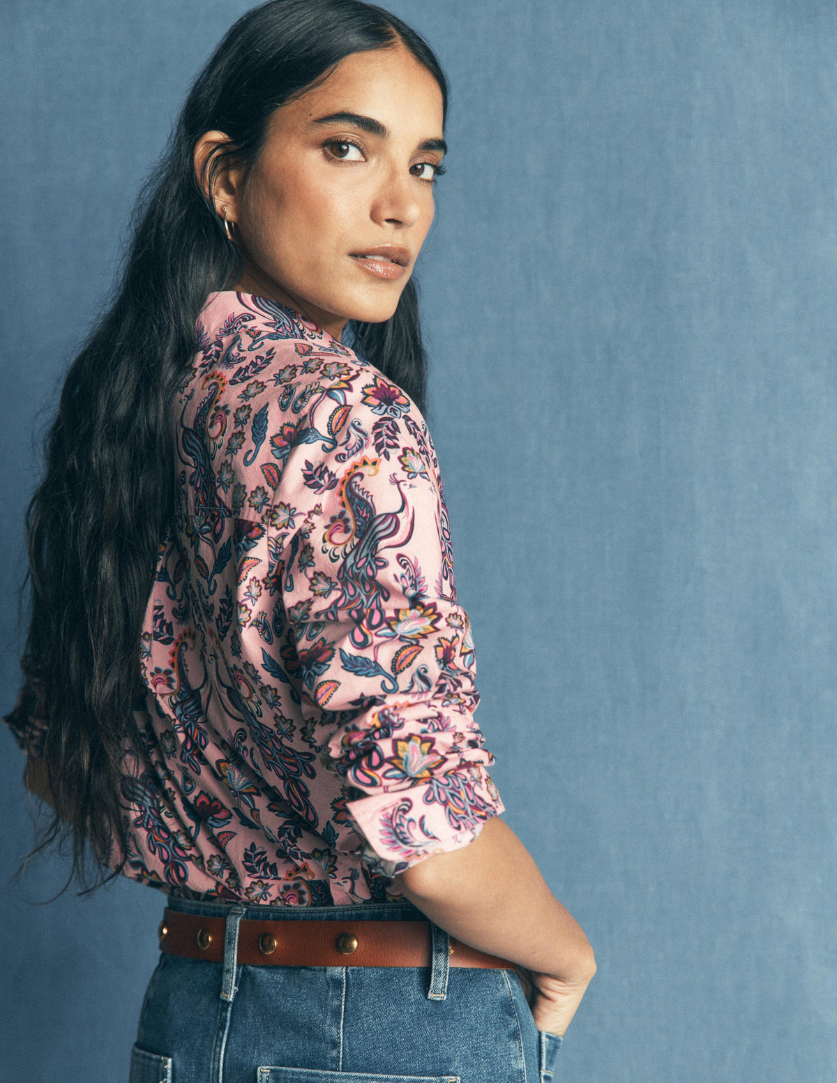 The New Sienna Cotton Shirt-Peacock Paradise-3