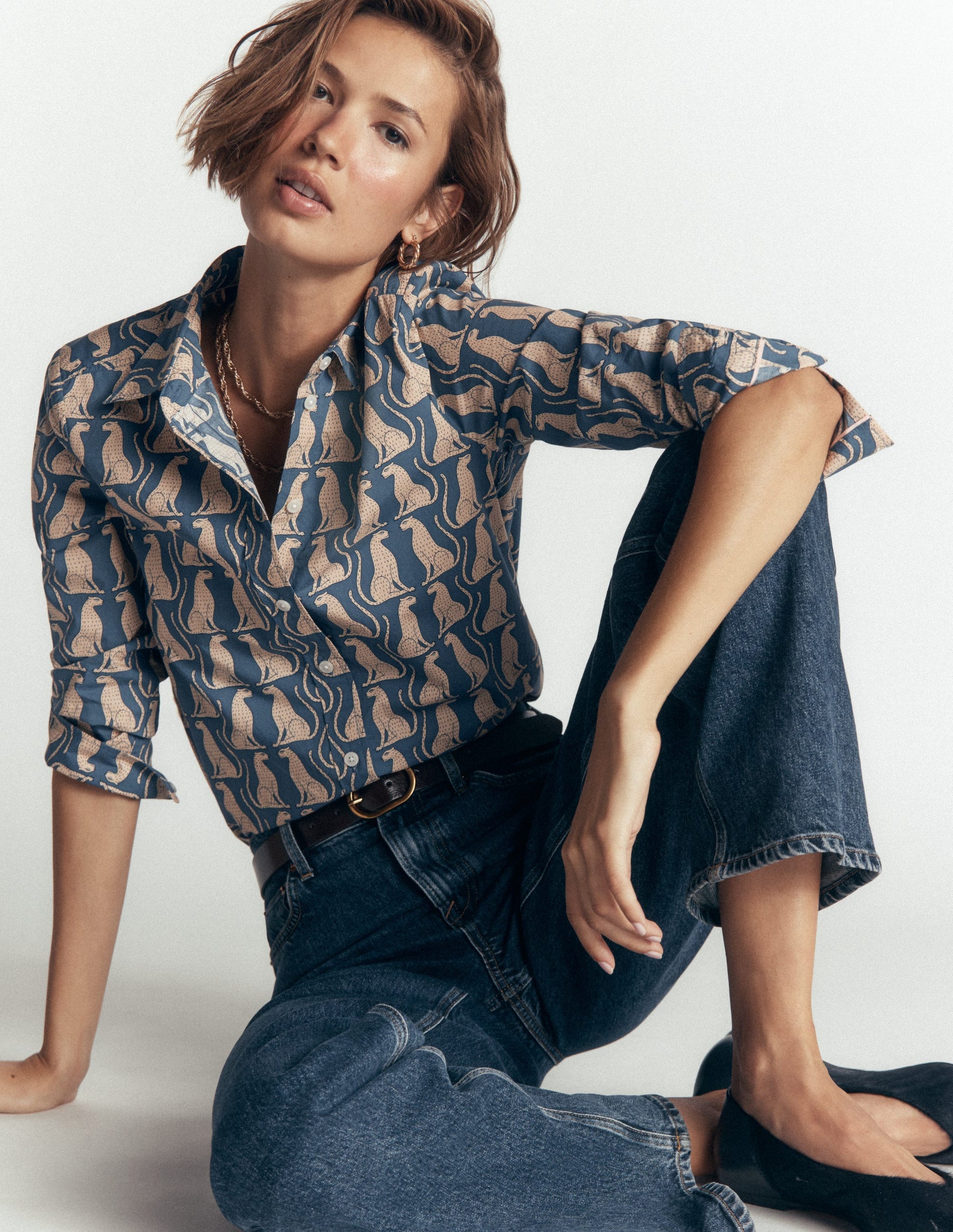 The New Sienna Cotton Shirt-Real Teal, Patient Leopard-4