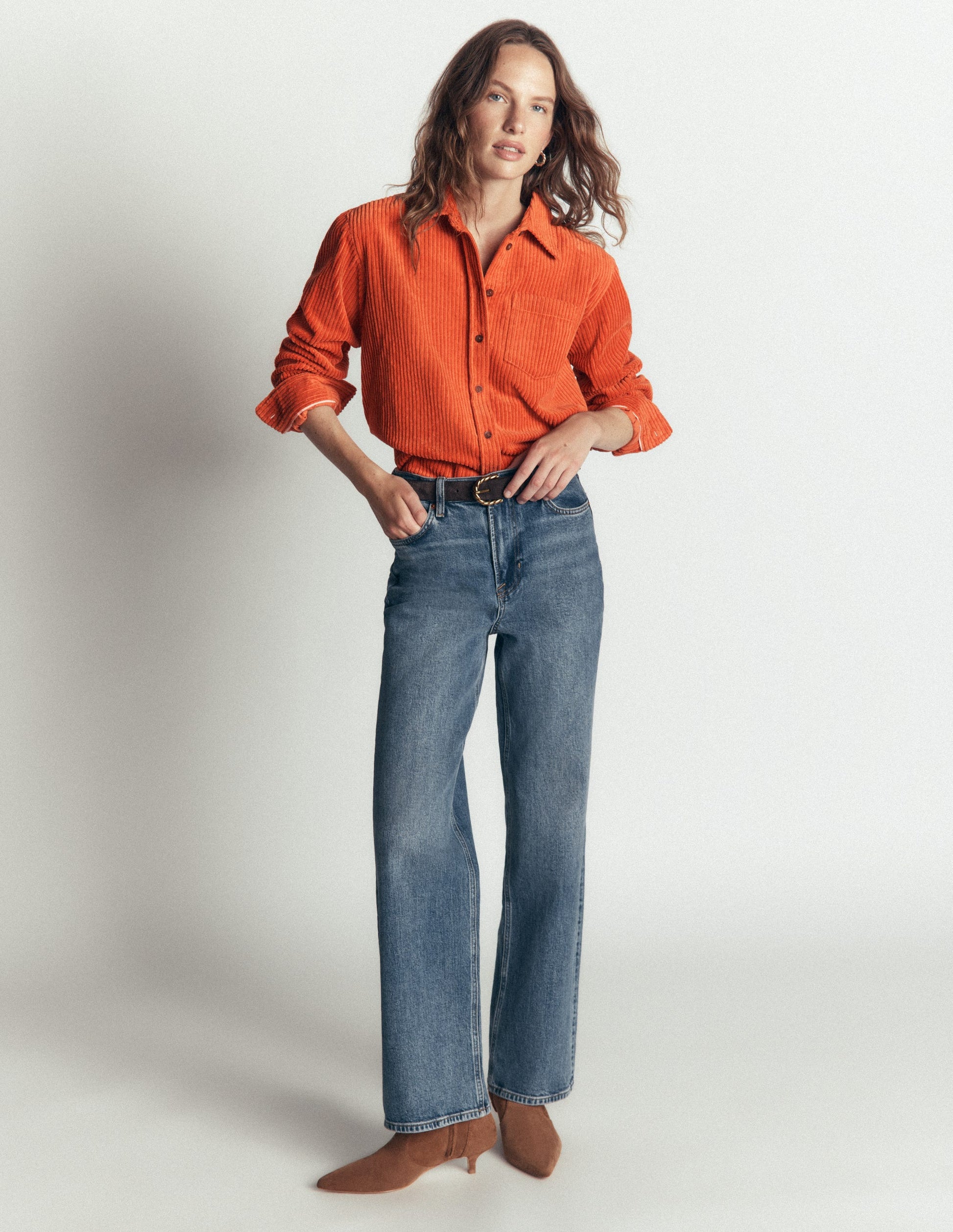 Sienna Relaxed Cord Shirt-Ginger-4