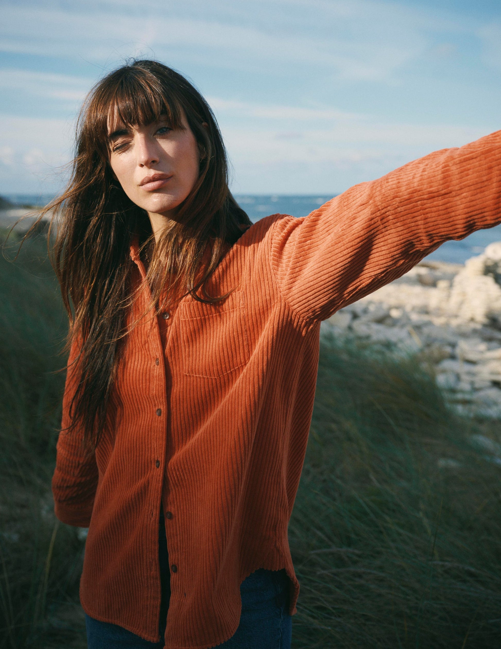 Sienna Relaxed Cord Shirt-Ginger-1