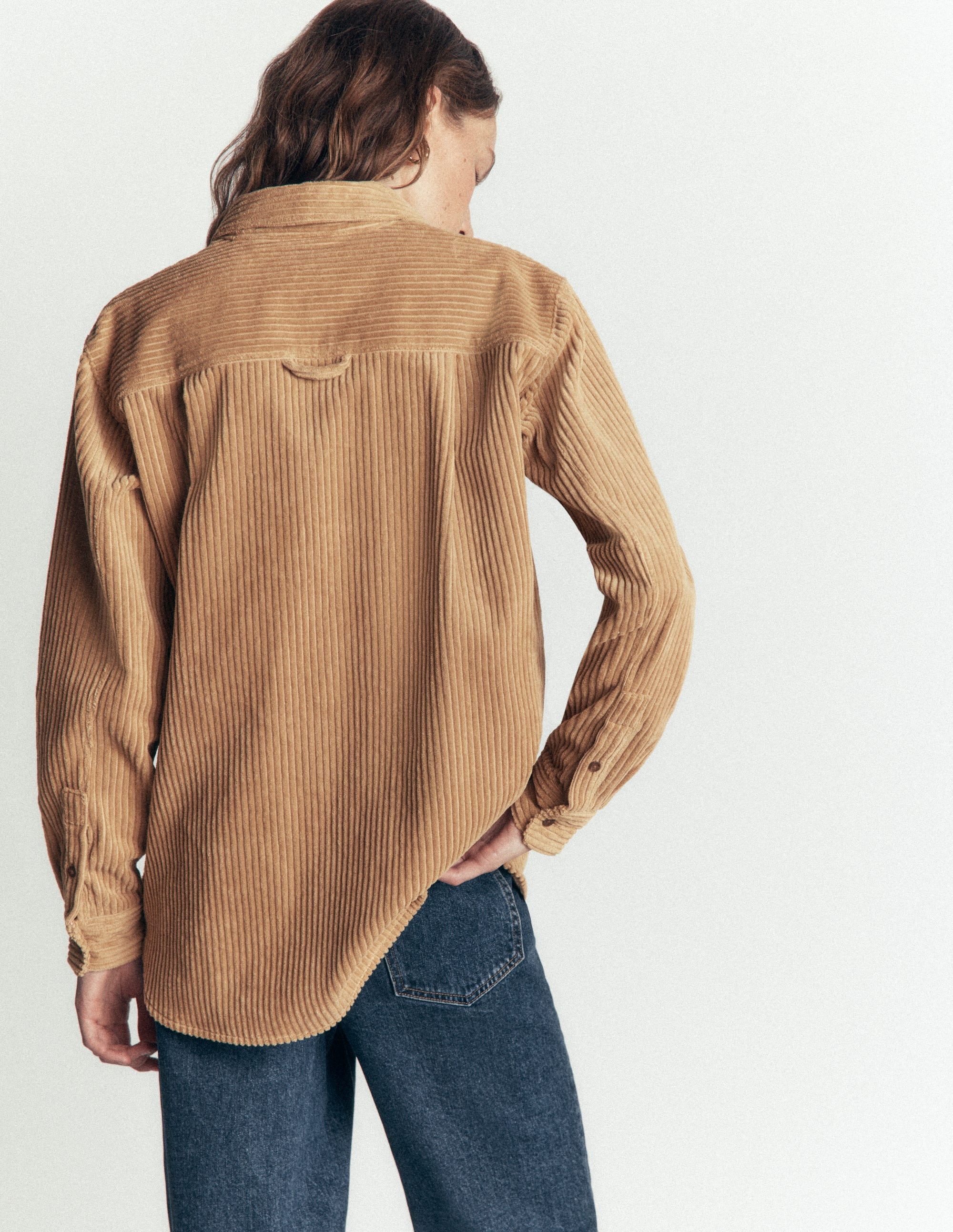 Sienna Relaxed Cord Shirt-Sand - Image 3