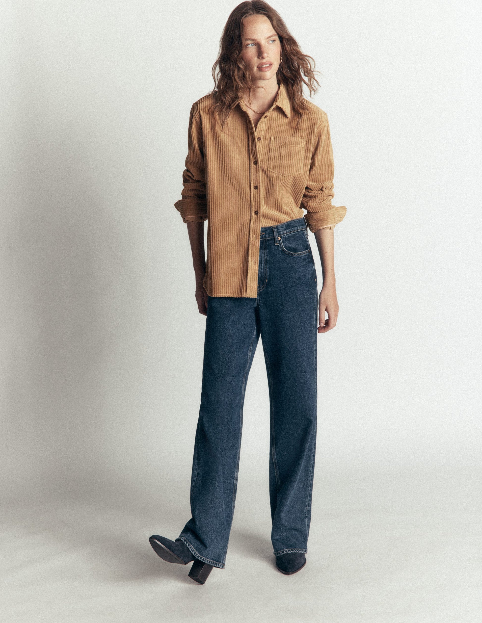 Sienna Relaxed Cord Shirt-Sand-4