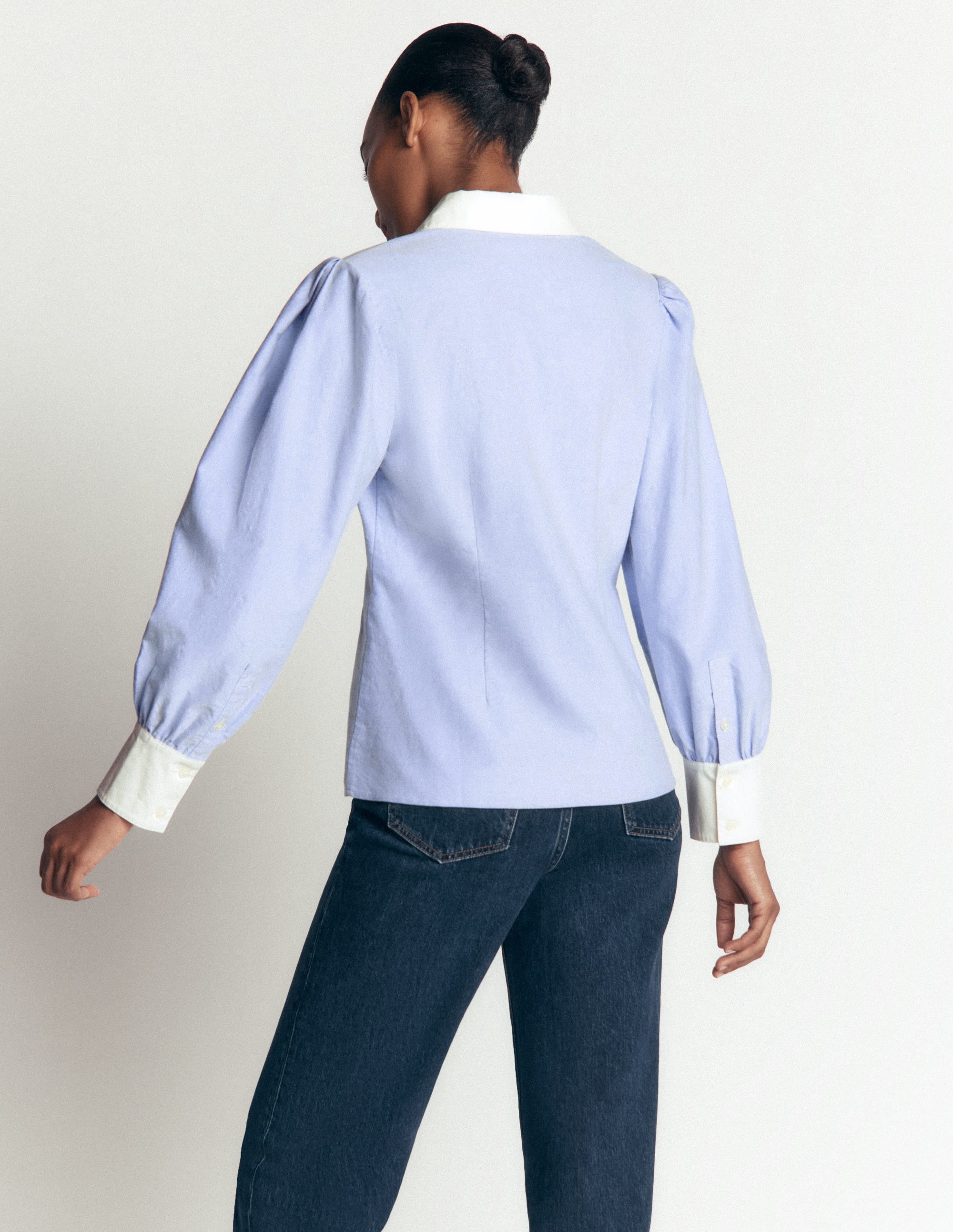 Volume Sleeve Shirt-Blue Oxford - Image 3
