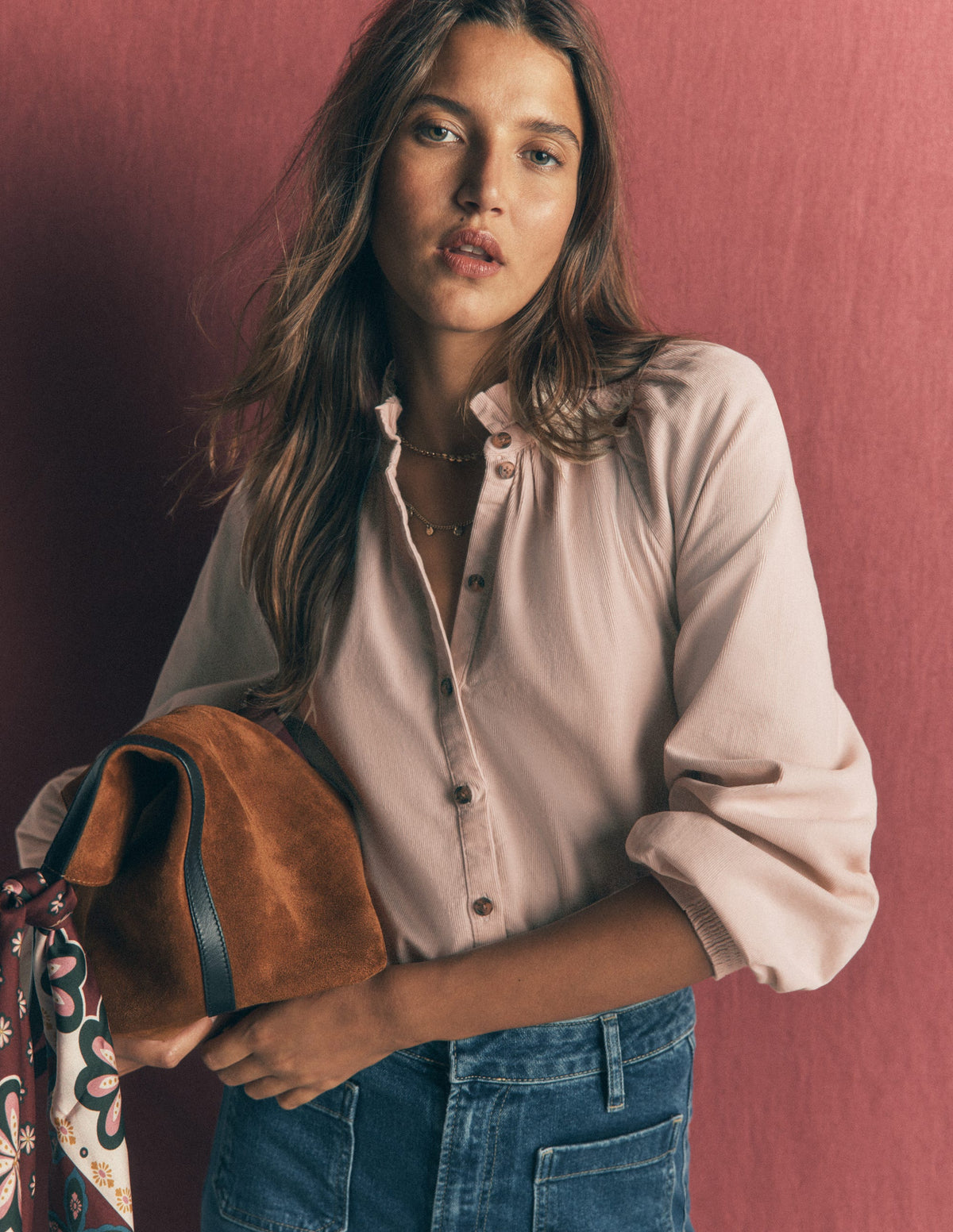 Erica Frill Cord Top-Almond Peach - Image 1