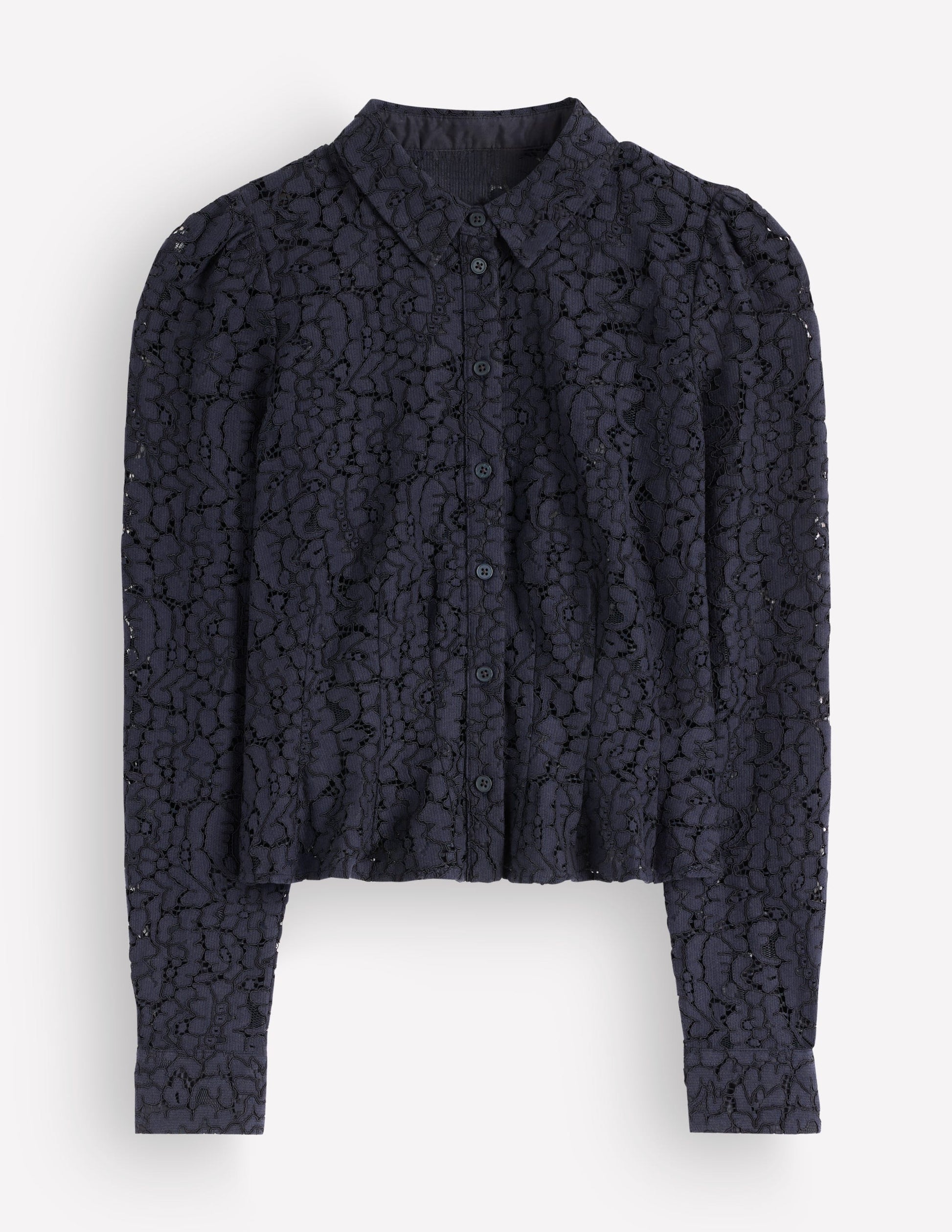 Julia Darted Lace Shirt-Navy-5