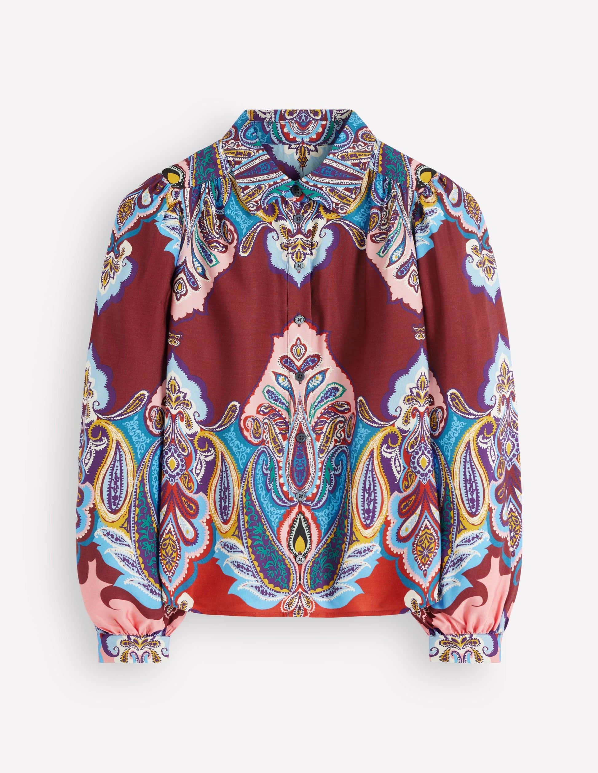 Long Sleeve Printed Shirt-Multi, Popping Paisley-7