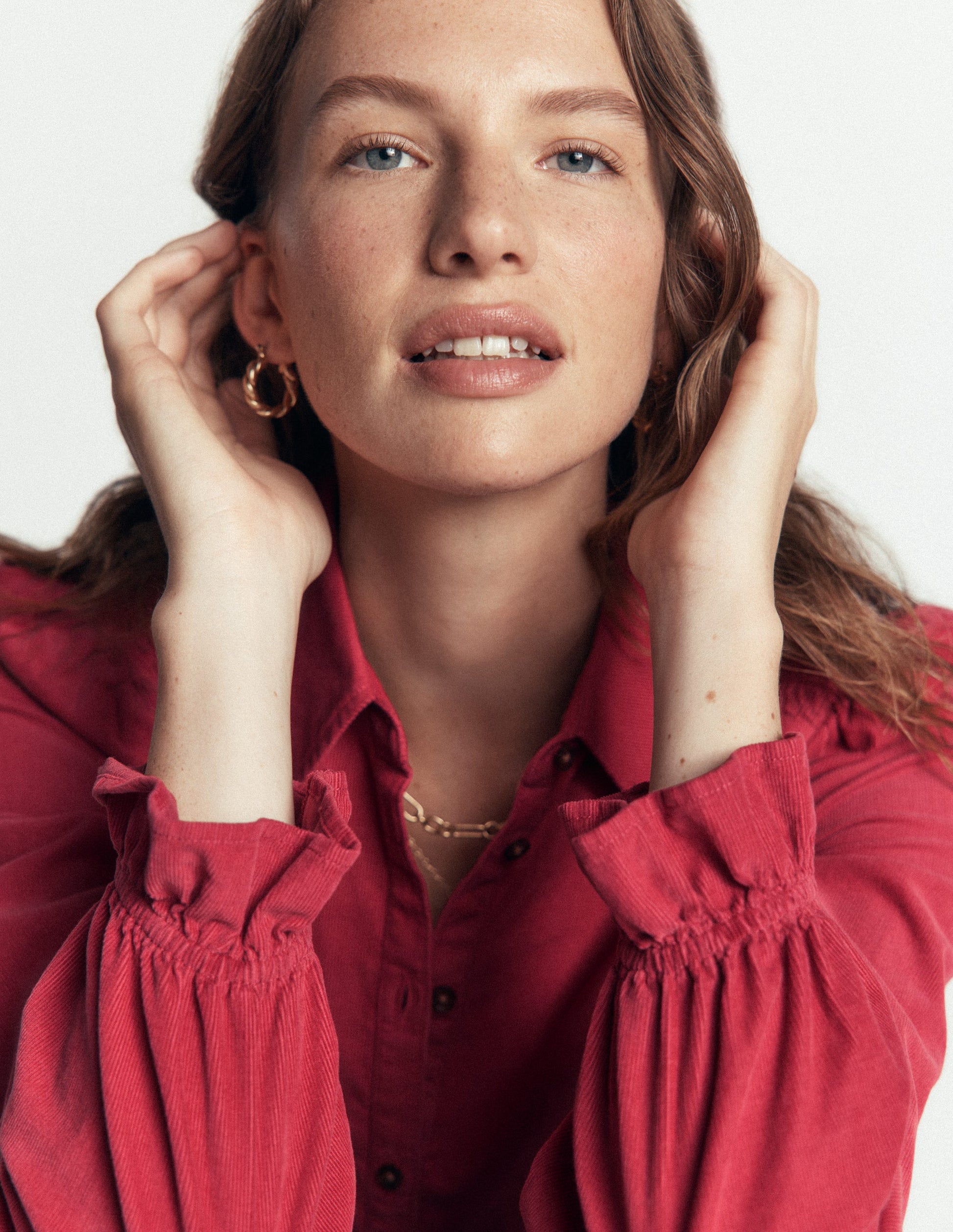 Violet Smock Shoulder Cord Top-Cherry Blush-2