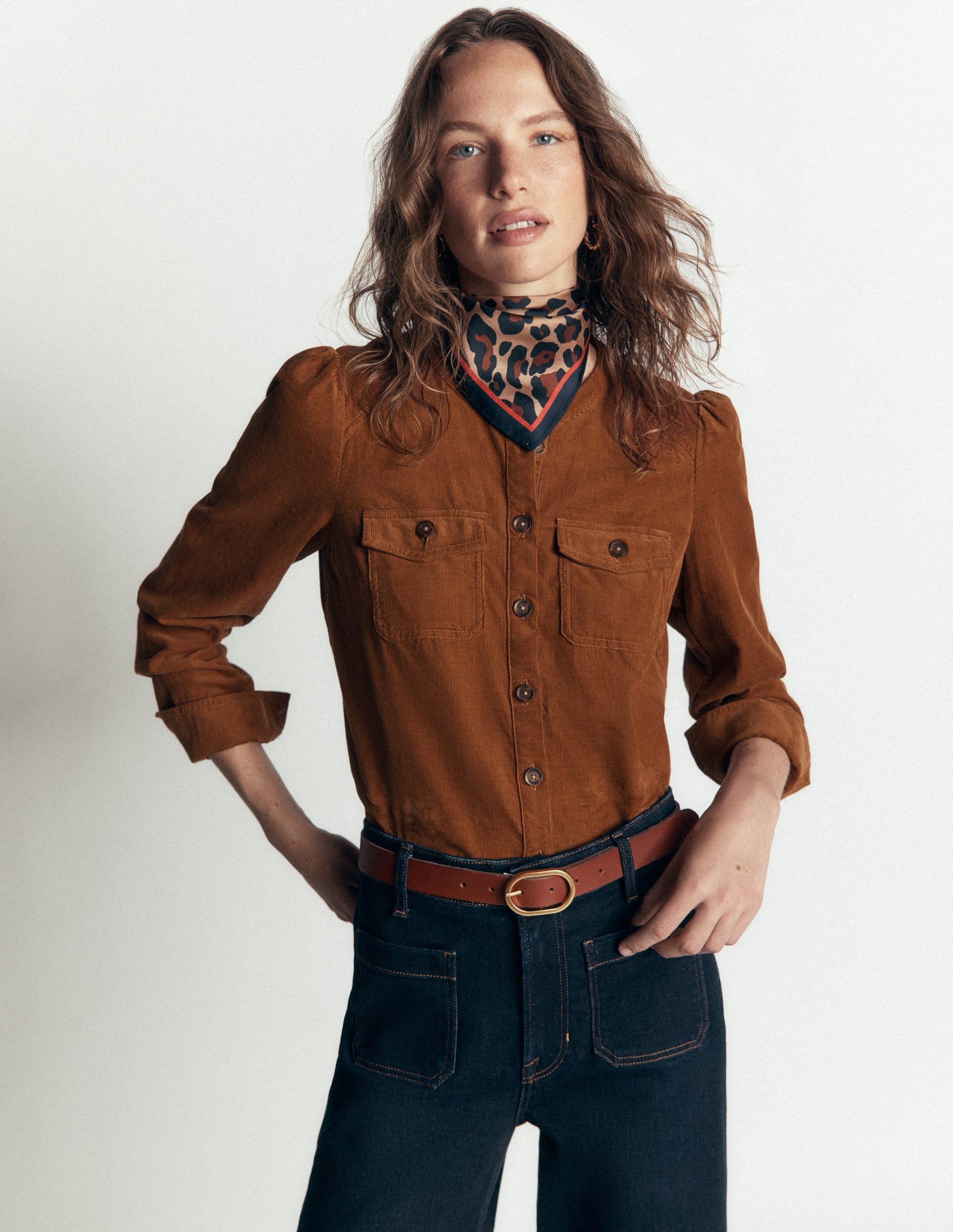 Thea Cord Shirt-Ginger - Image 1