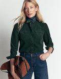 Thea Cord Shirt-Midnight Teal