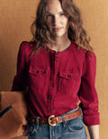 Thea Cord Shirt-Red Earth