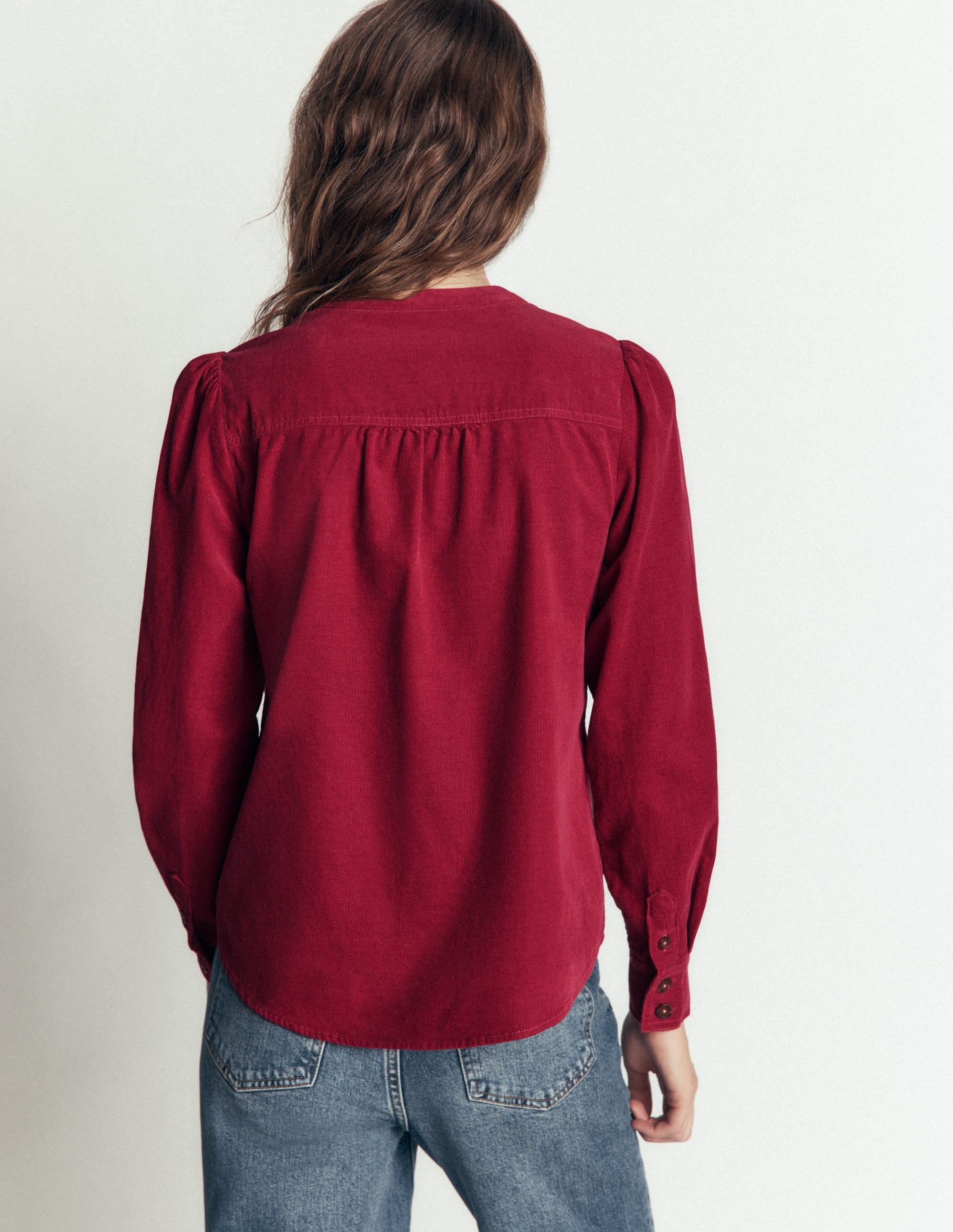 Thea Cord Shirt-Red Earth - Image 3