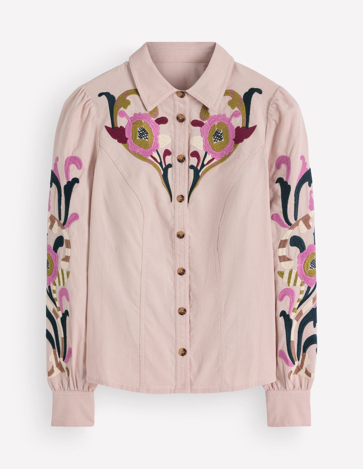 Sky Cord Shirt-Almond Milk, Embroidered - Image 7