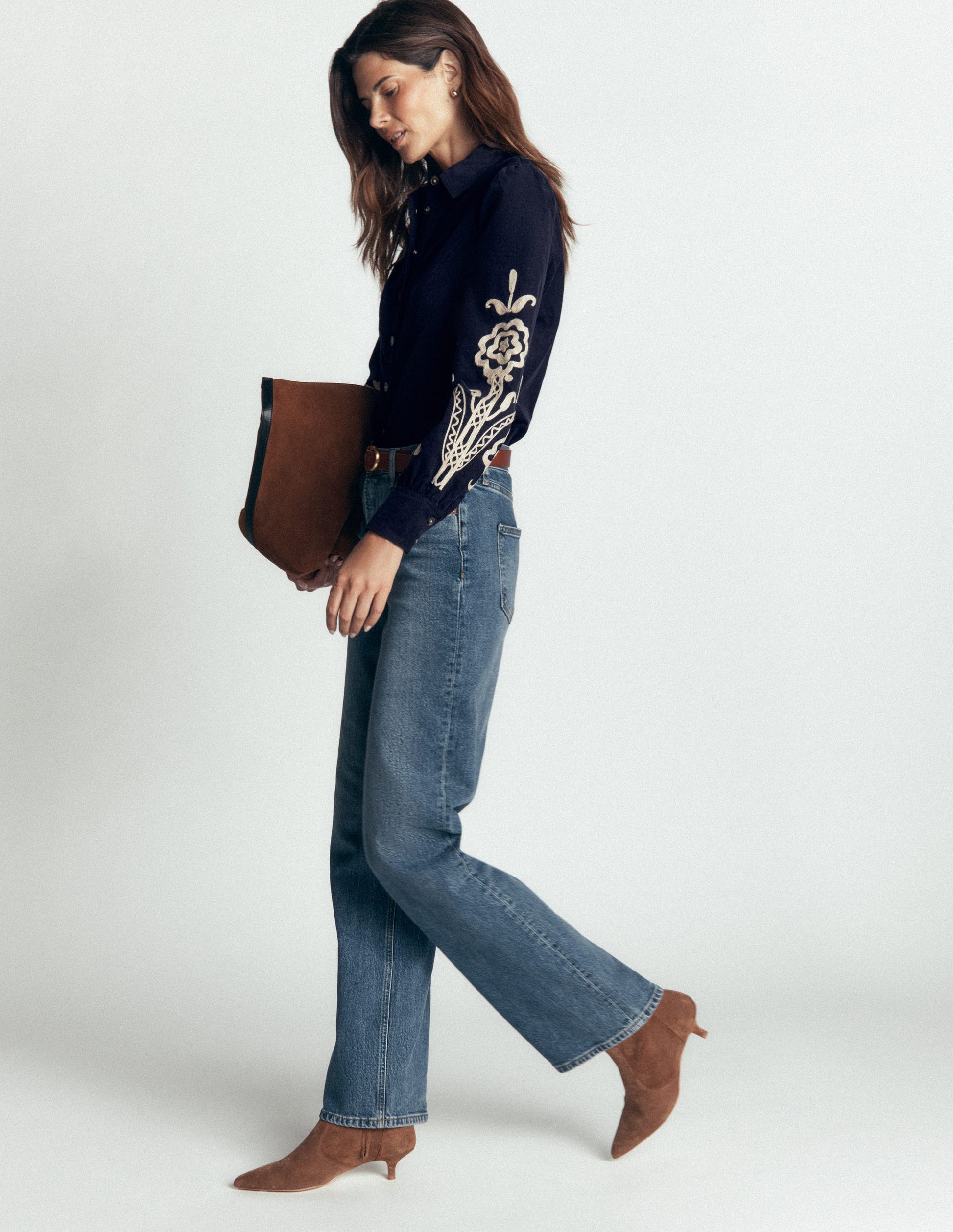Sky Cord Shirt-Navy, Embroidered-4