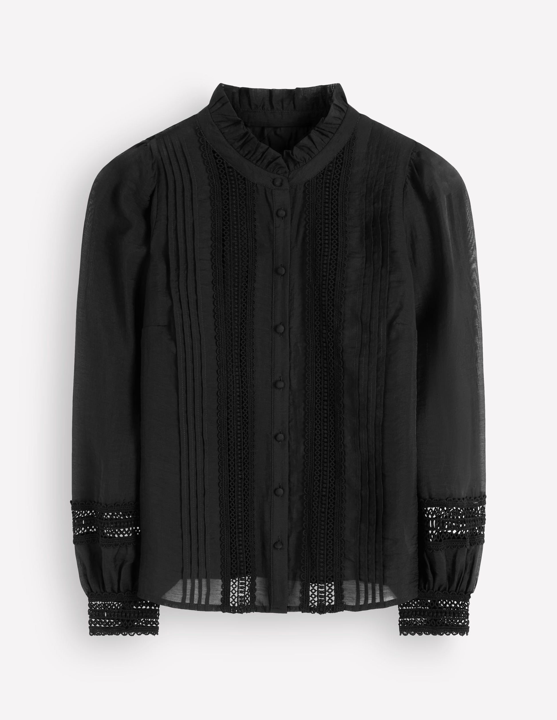 Lace Trim Top-Black-6
