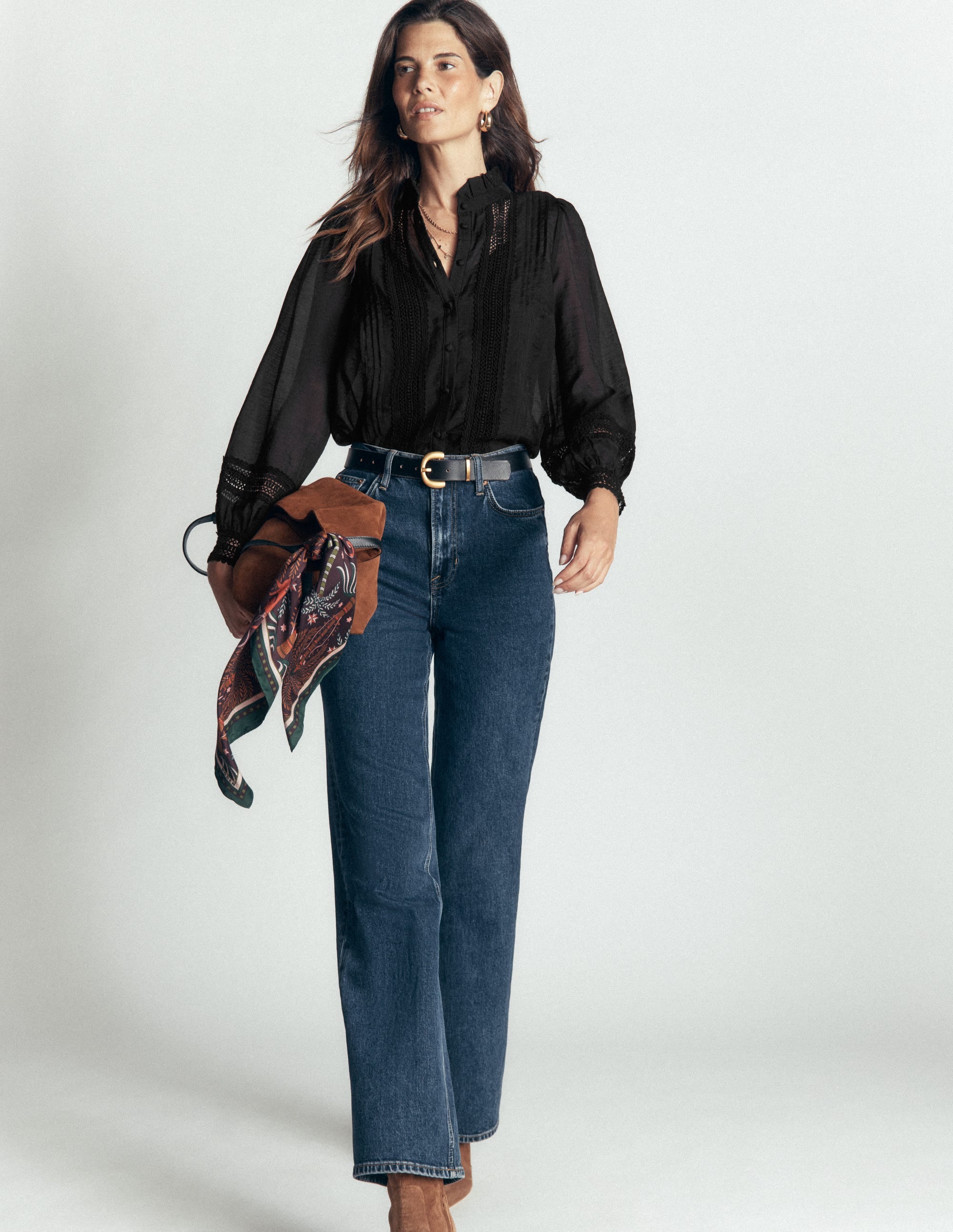 Lace Trim Top-Black - Image 5