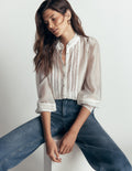 Lace Trim Top-Ivory