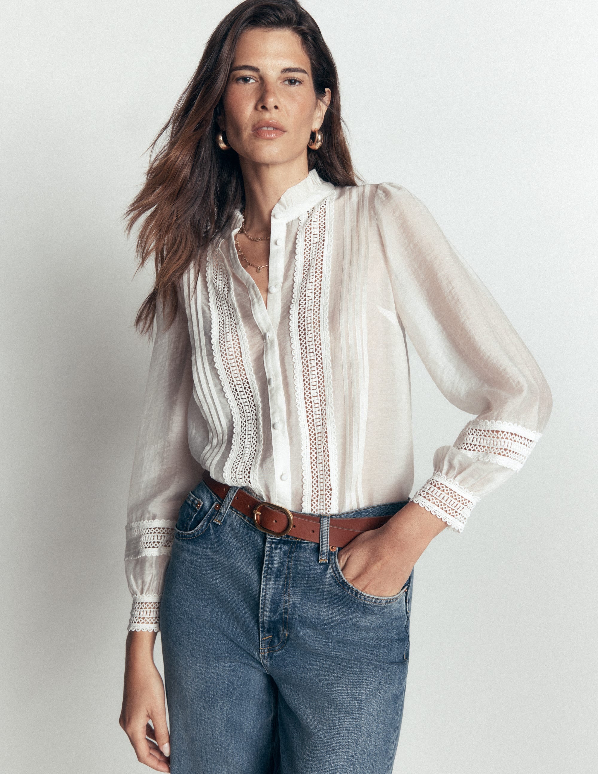 Lace Trim Top-Ivory - Image 5