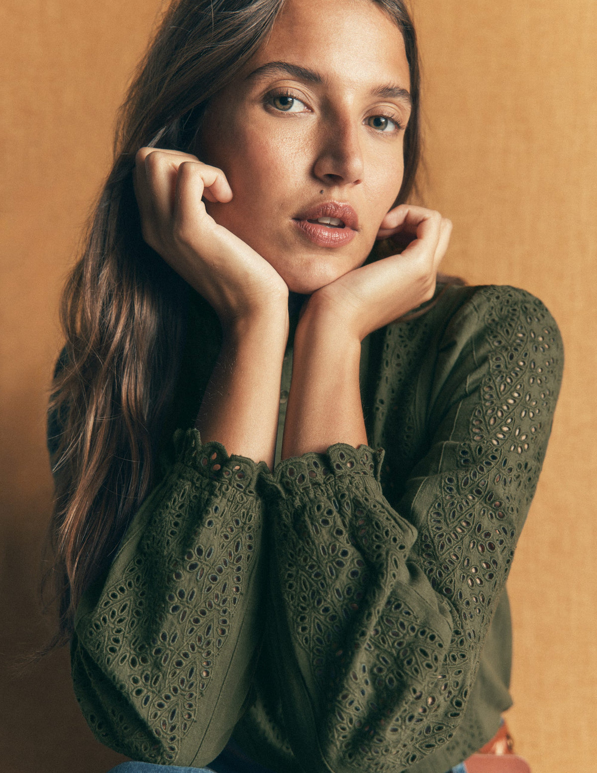 Broderie Cotton Top-Scarab - Image 2