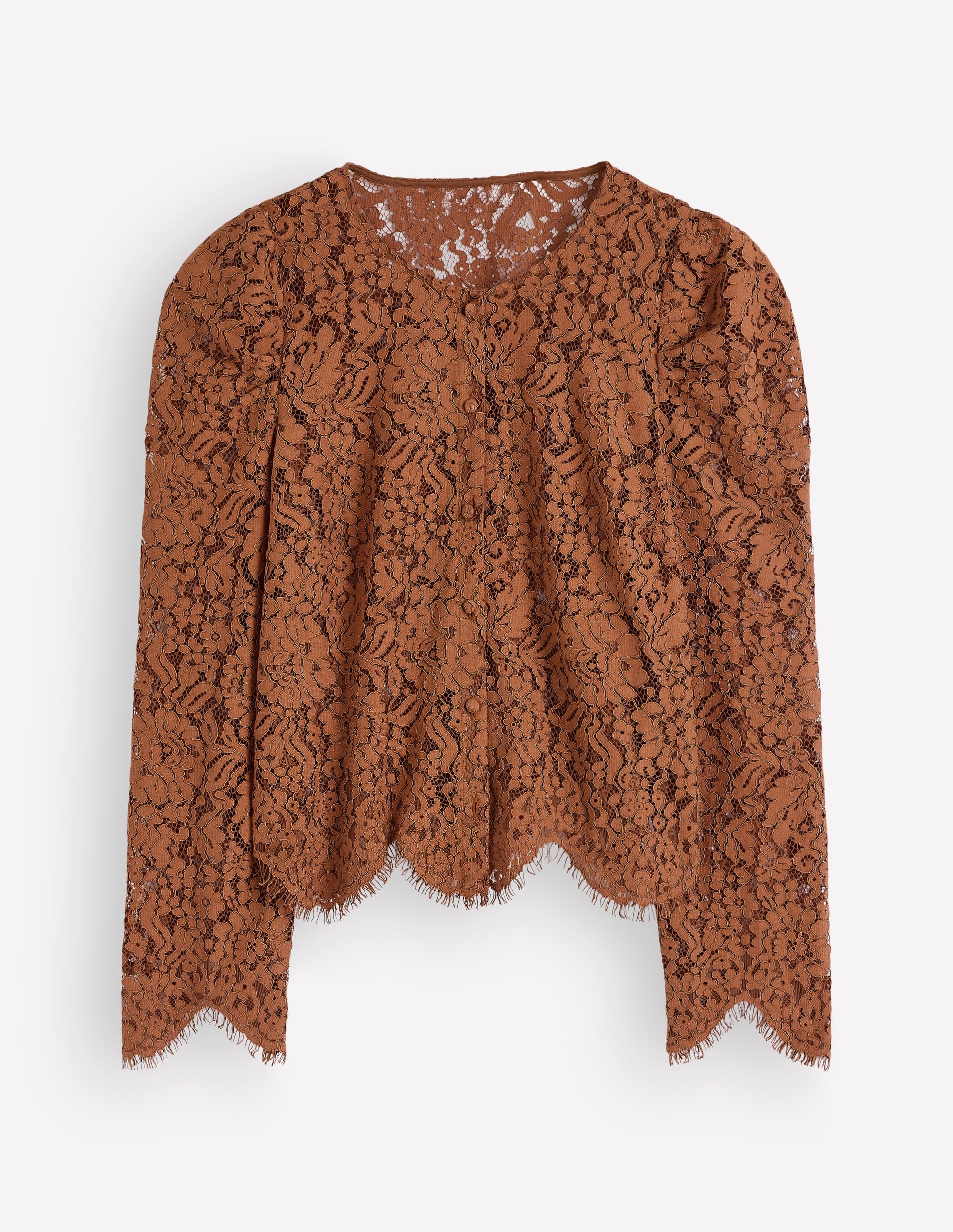 Lace Puff Sleeve Top-Ginger - Image 5
