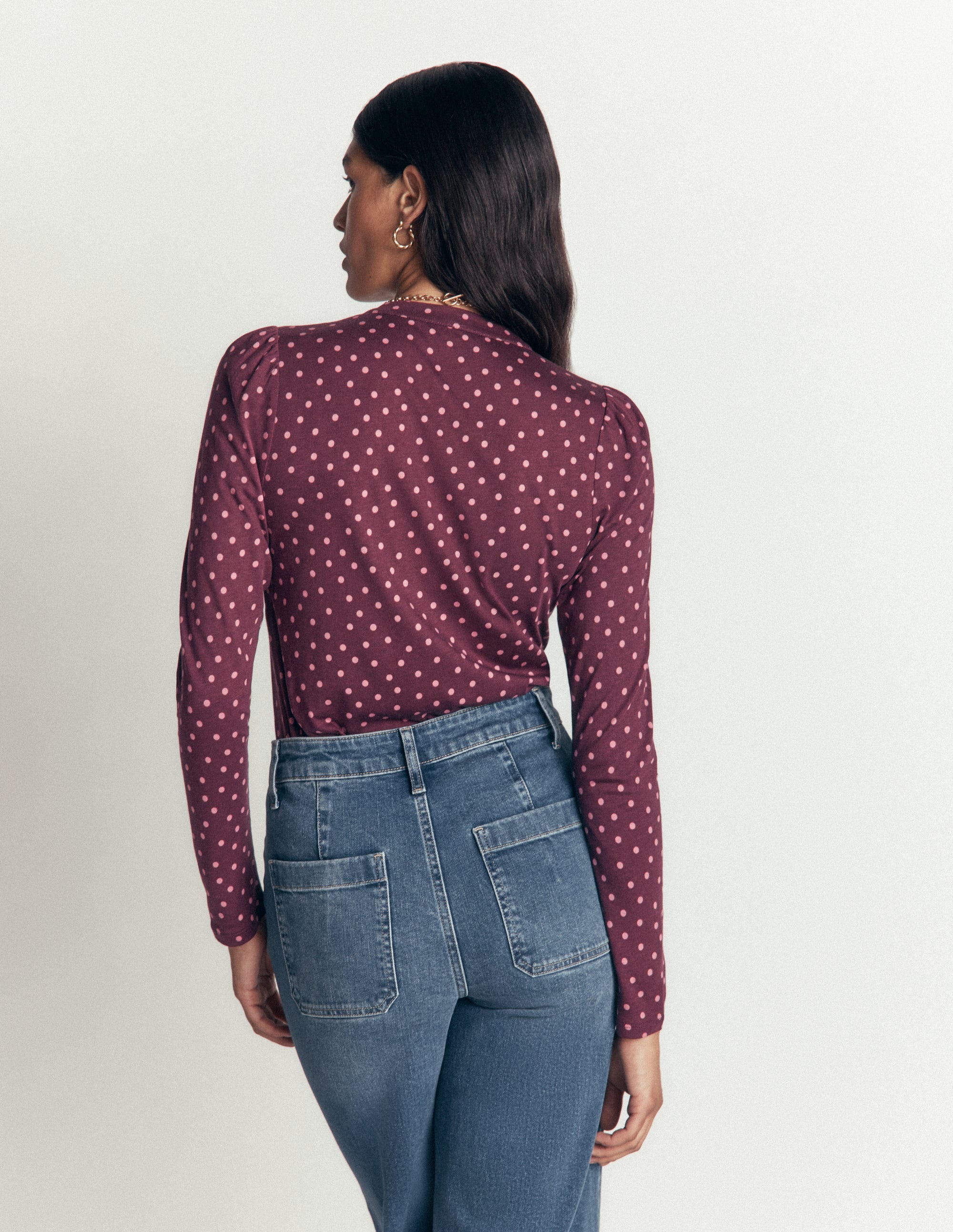Supersoft Puff Sleeve Shirt-Winetasting, Painting Dot - Image 3