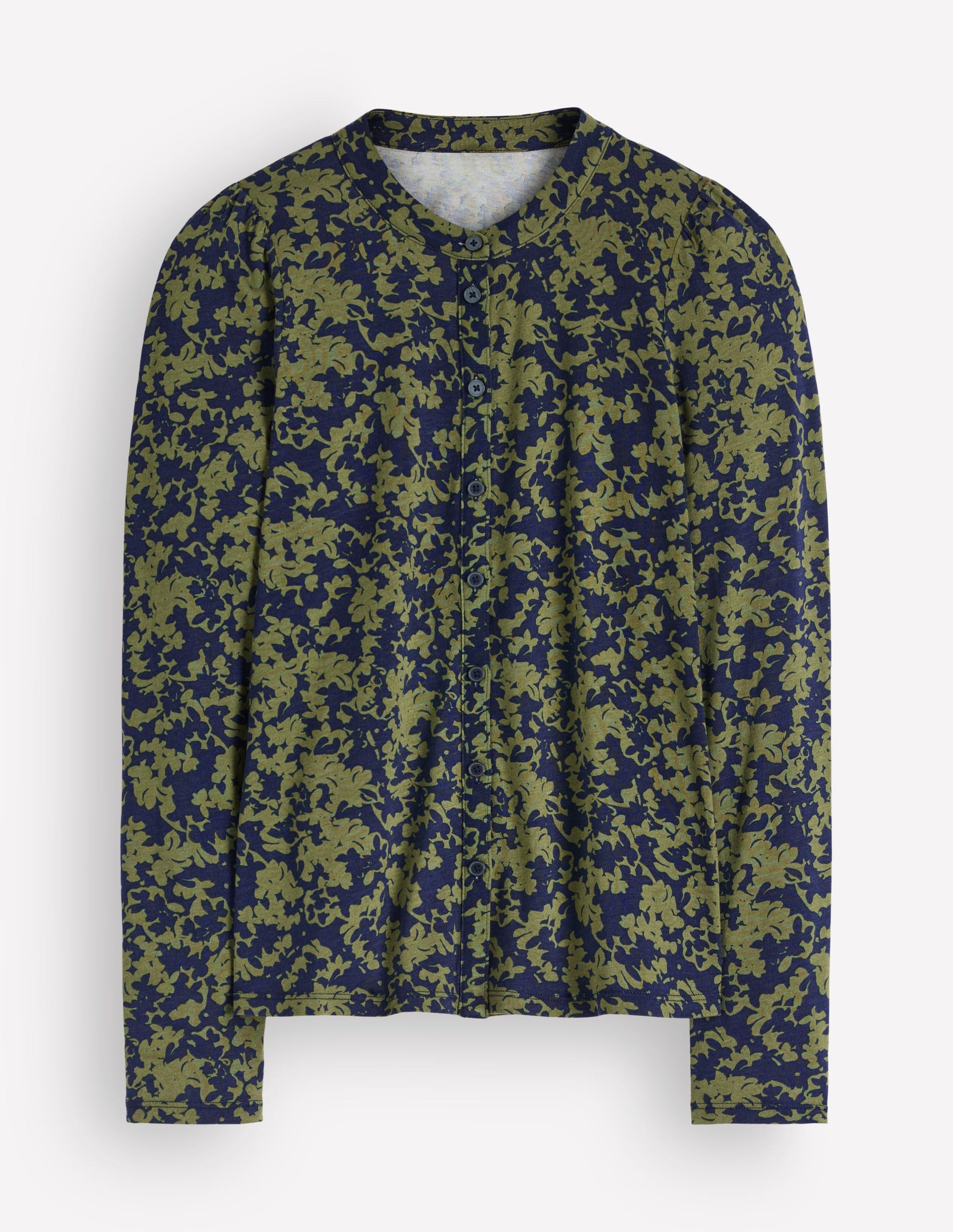 Supersoft Puff Sleeve Shirt-Sprayed leaf-5