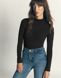 High Neck Long Sleeve-Black
