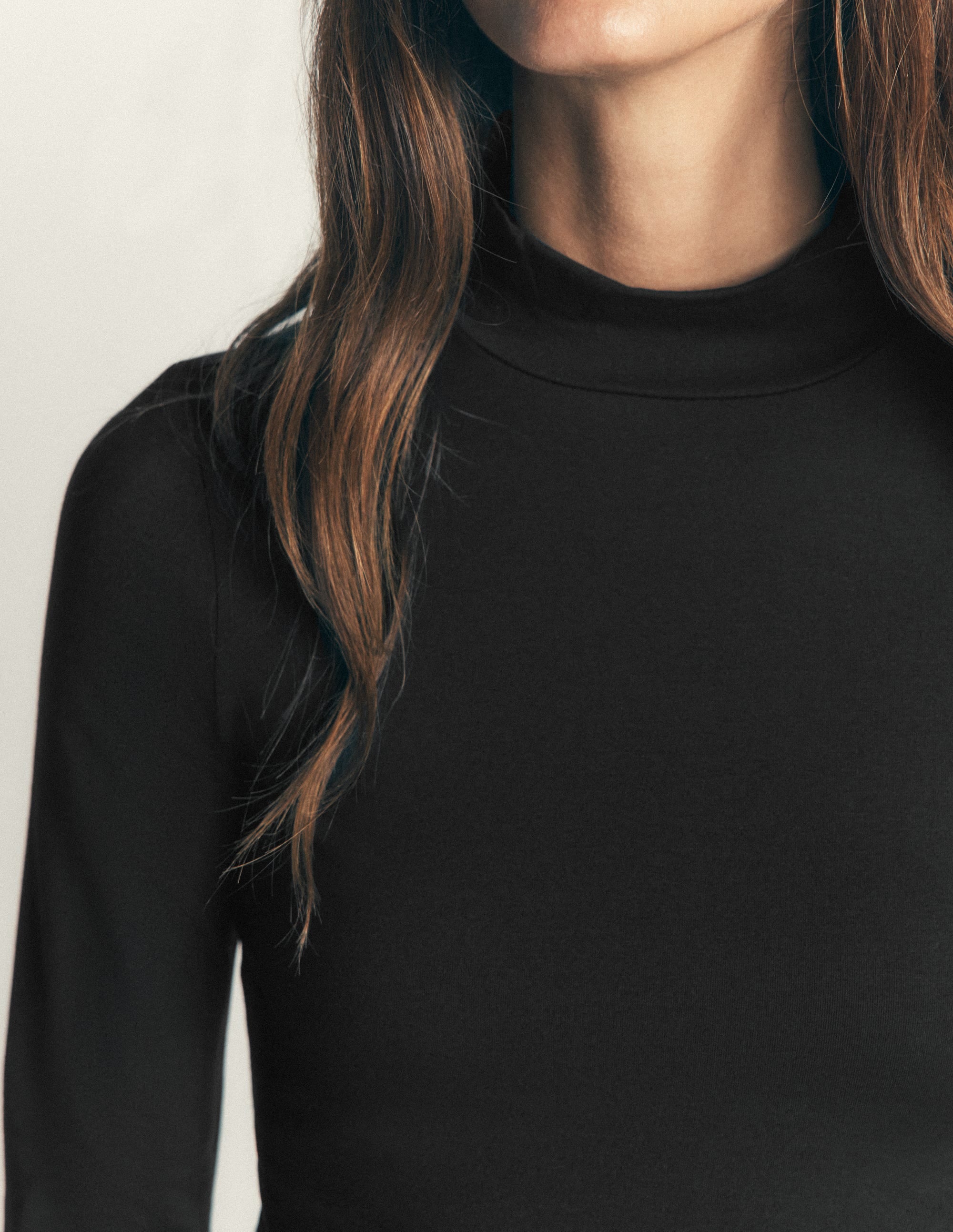 High Neck Long Sleeve-Black - Image 2