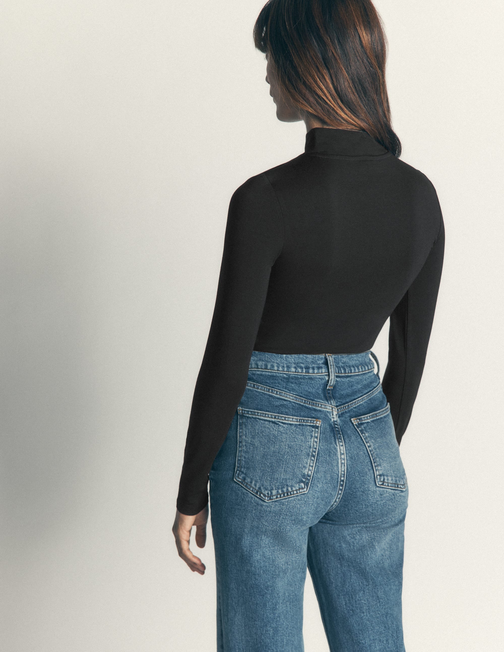 High Neck Long Sleeve-Black - Image 3