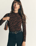 High Neck Long Sleeve-Potting Soil, Zebra Swirl
