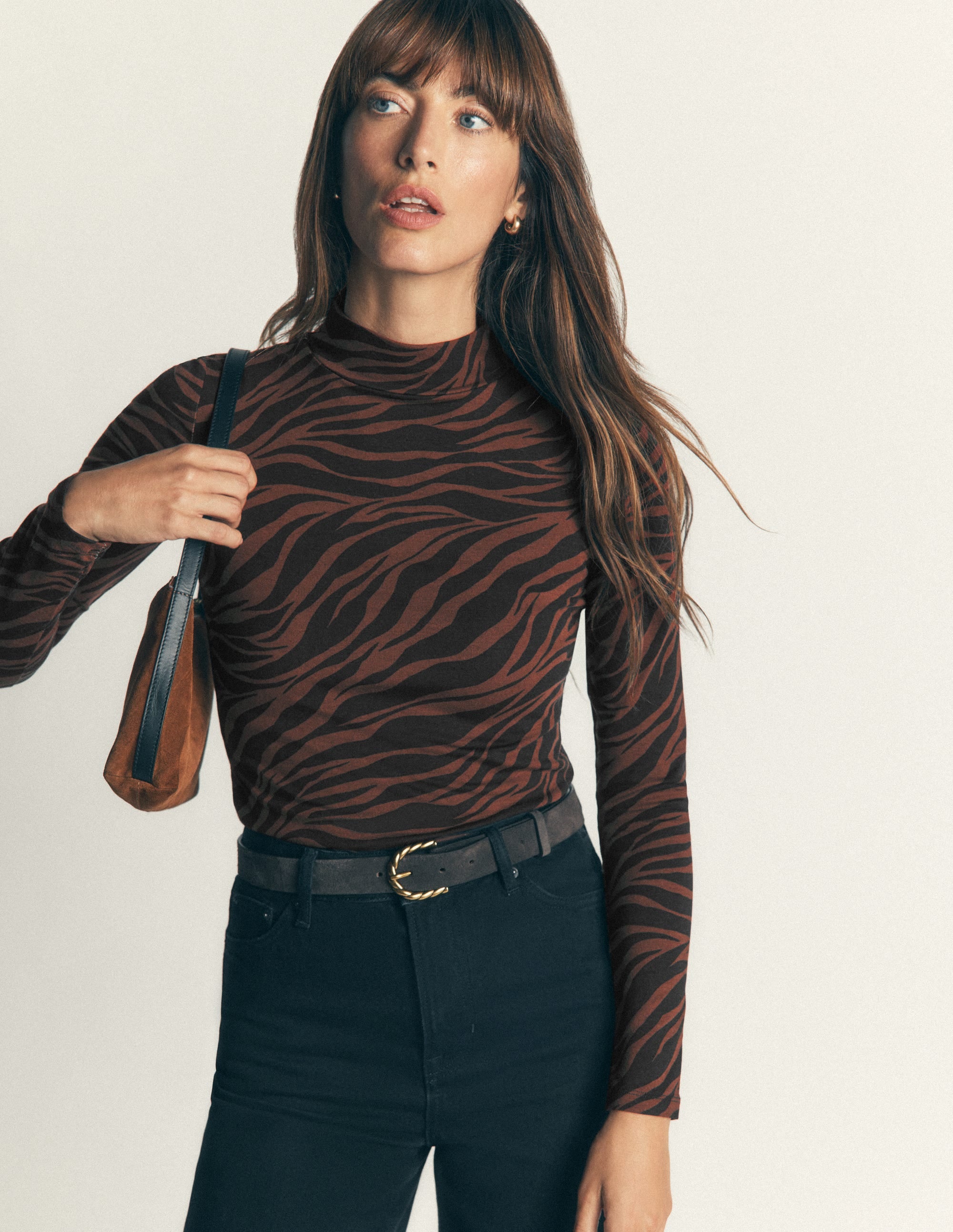 High Neck Long Sleeve-Potting Soil, Zebra Swirl - Image 1