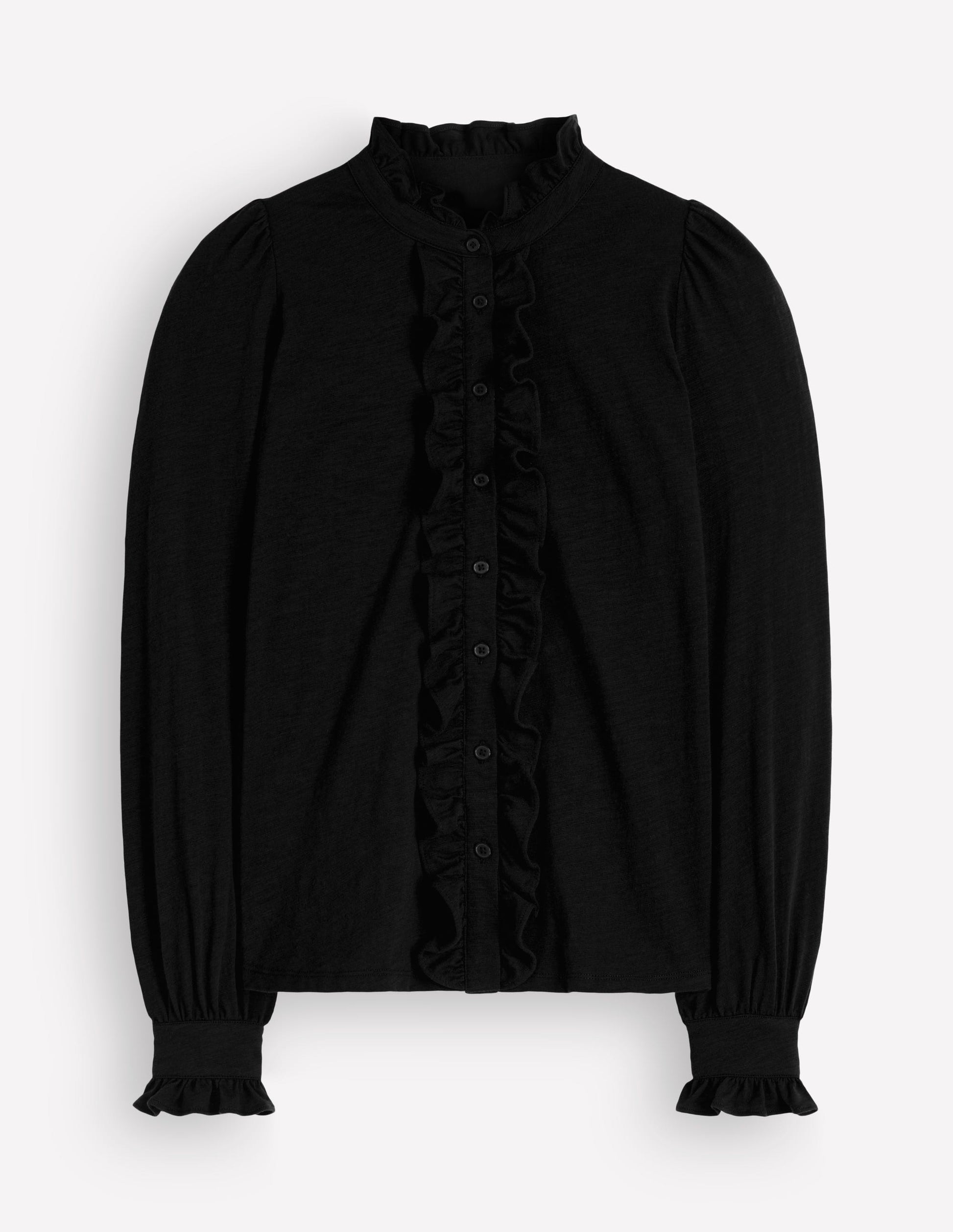 Mega Frill Blouse-Black-5