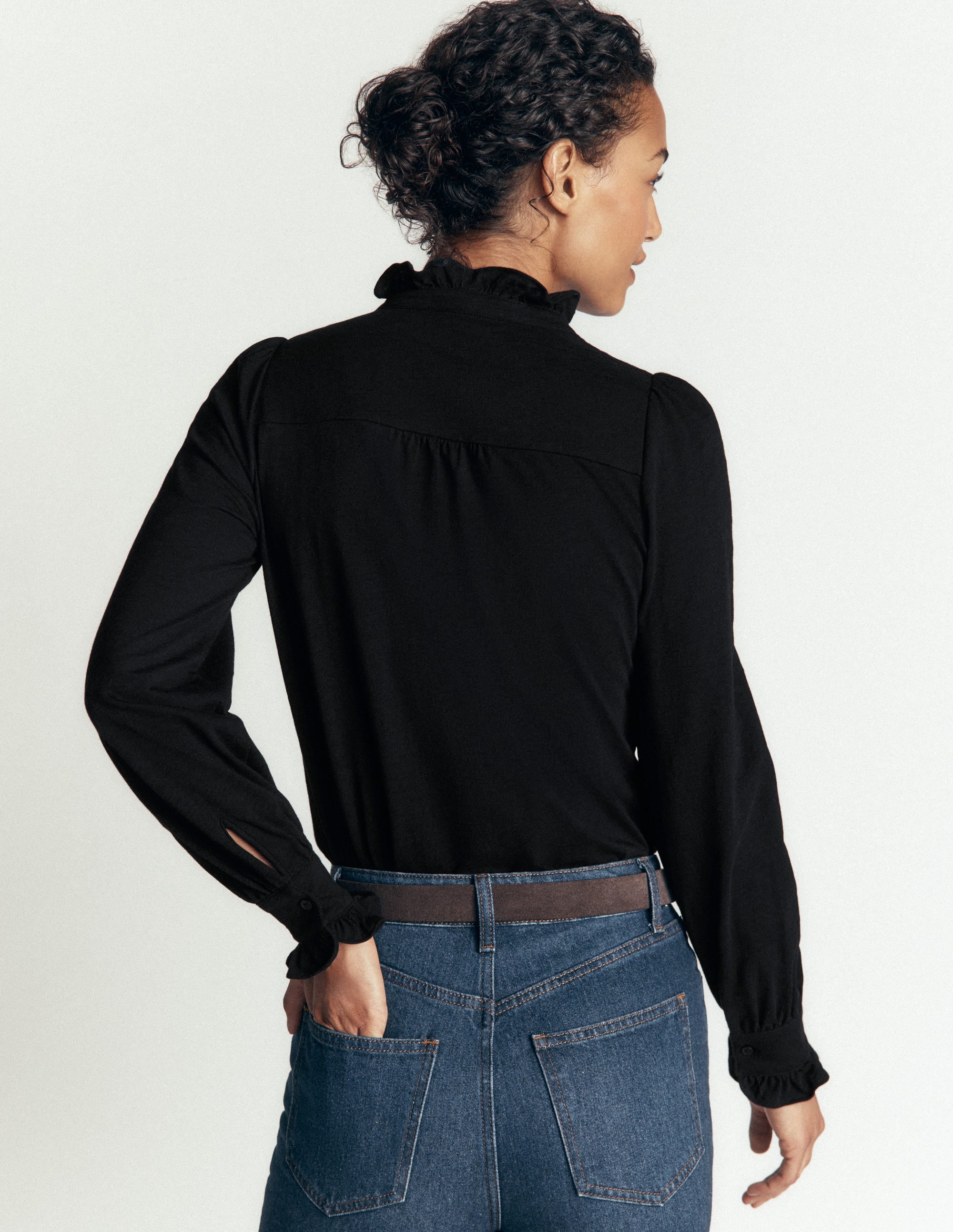 Mega Frill Blouse-Black - Image 3