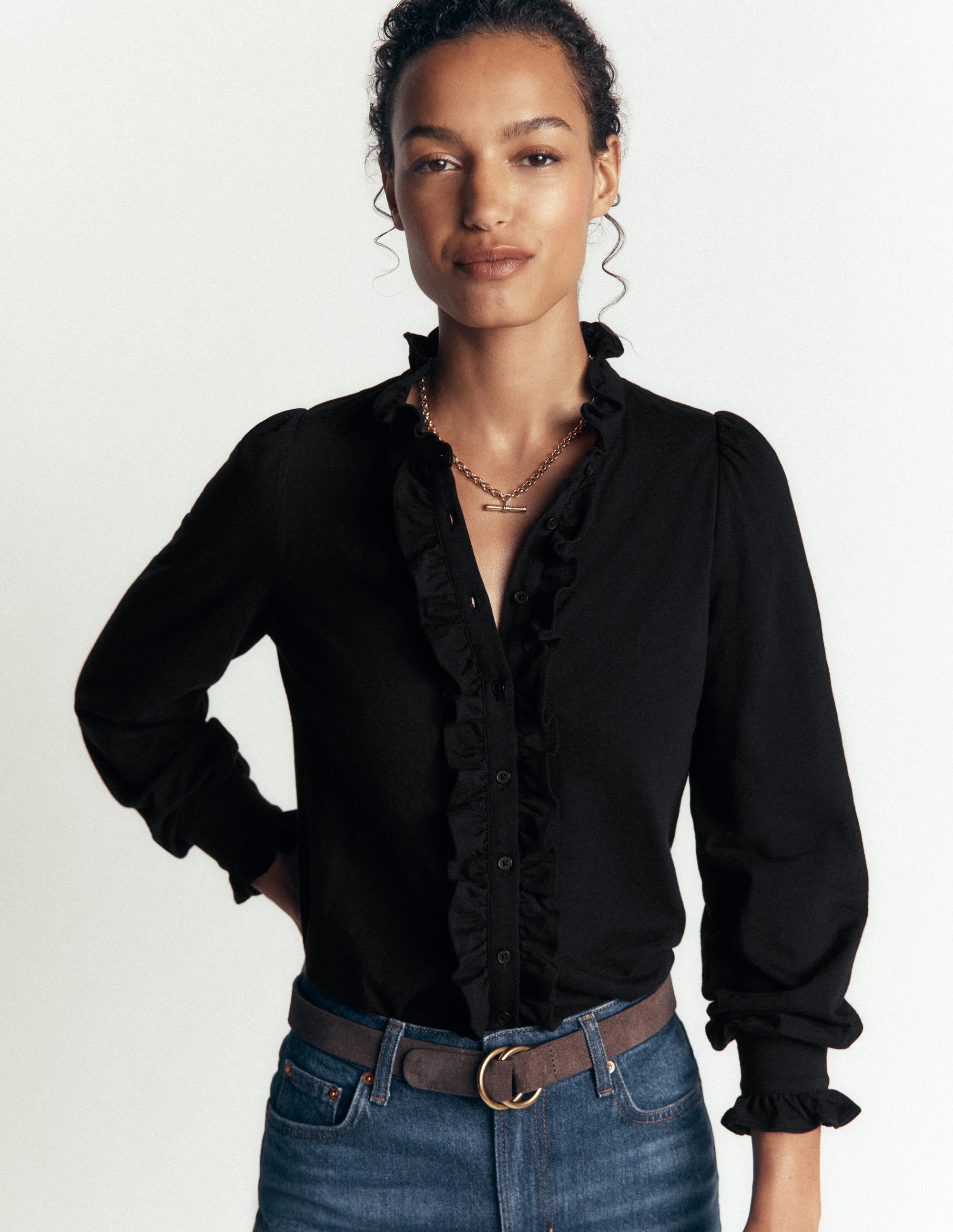 Mega Frill Blouse-Black - Image 4