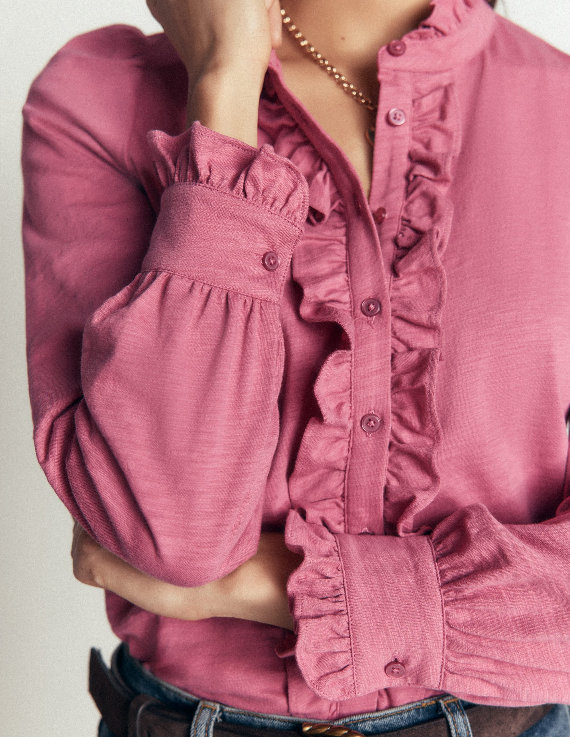 Mega Frill Blouse-Pink Heather - Image 2