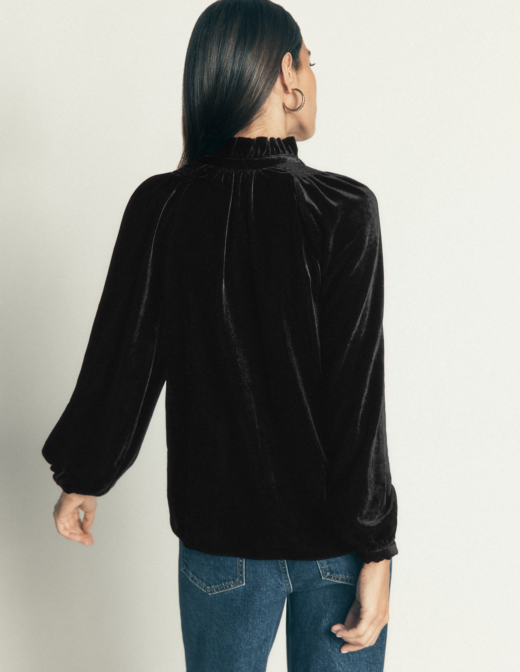 Erica Frill Velvet Top - Black | Boden Global