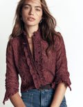 Sienna Frill Lace Shirt-Deep Wisteria
