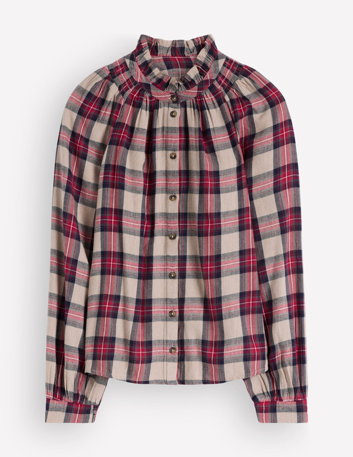 Erica Frill  Check Top-Oatmeal, Navy and Red Check - Image 6
