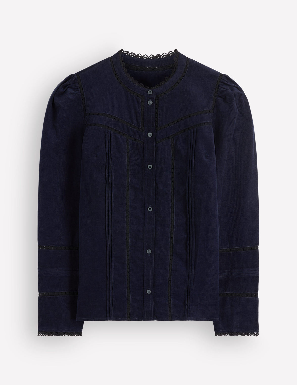 Carmen Lace Trim Cord Top-Navy-5