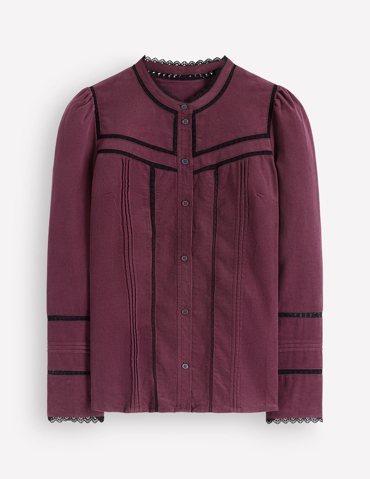 Carmen Lace Trim Cord Top-Dark Cherry-8