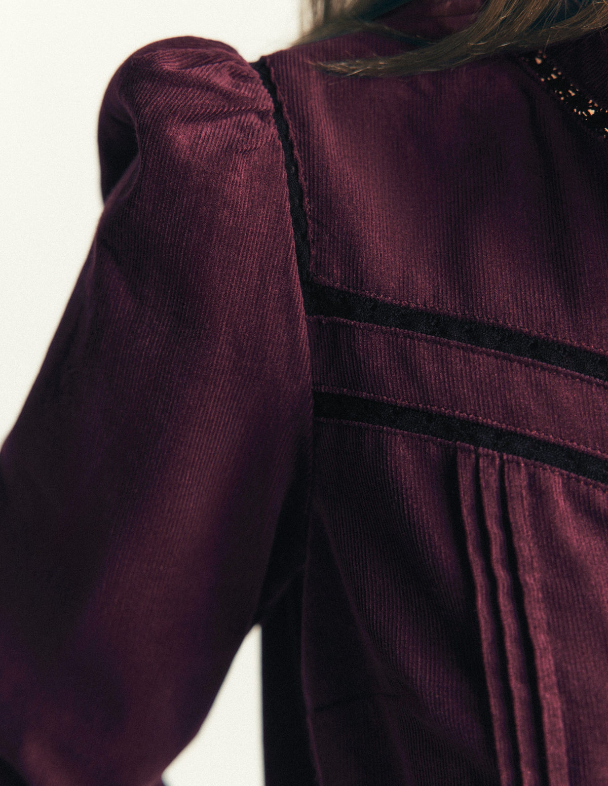 Carmen Lace Trim Cord Top-Dark Cherry-7