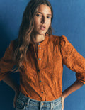 Broderie Cotton Top-Sugar Almond