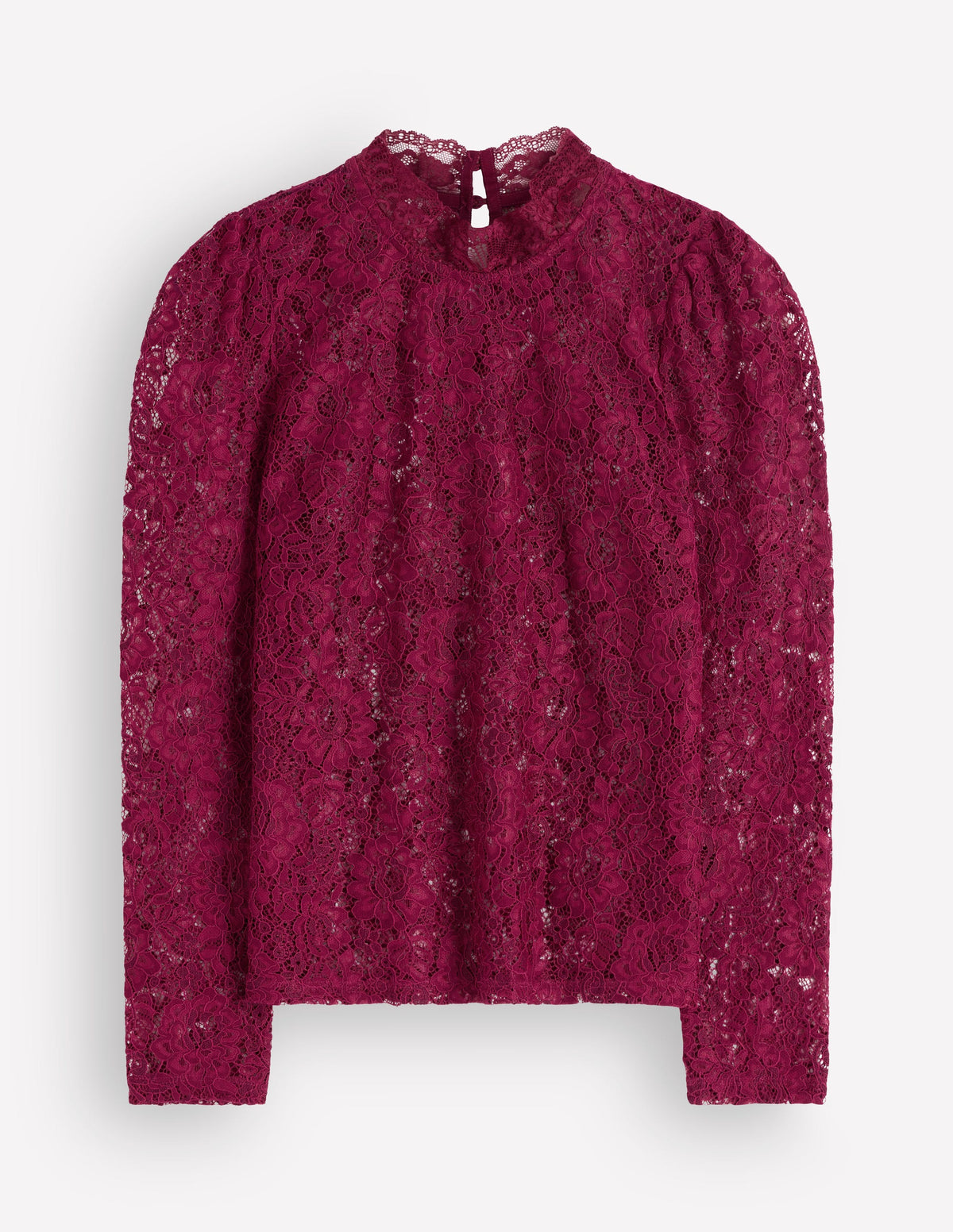 Lace Detail Top-Beetroot Red - Image 6