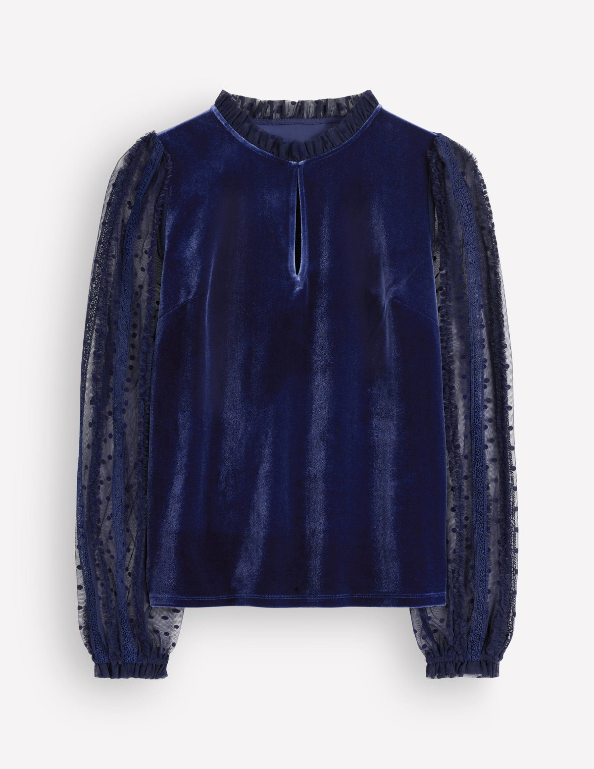 Tulle Mix Velvet Top-Zodiac Purple - Image 5