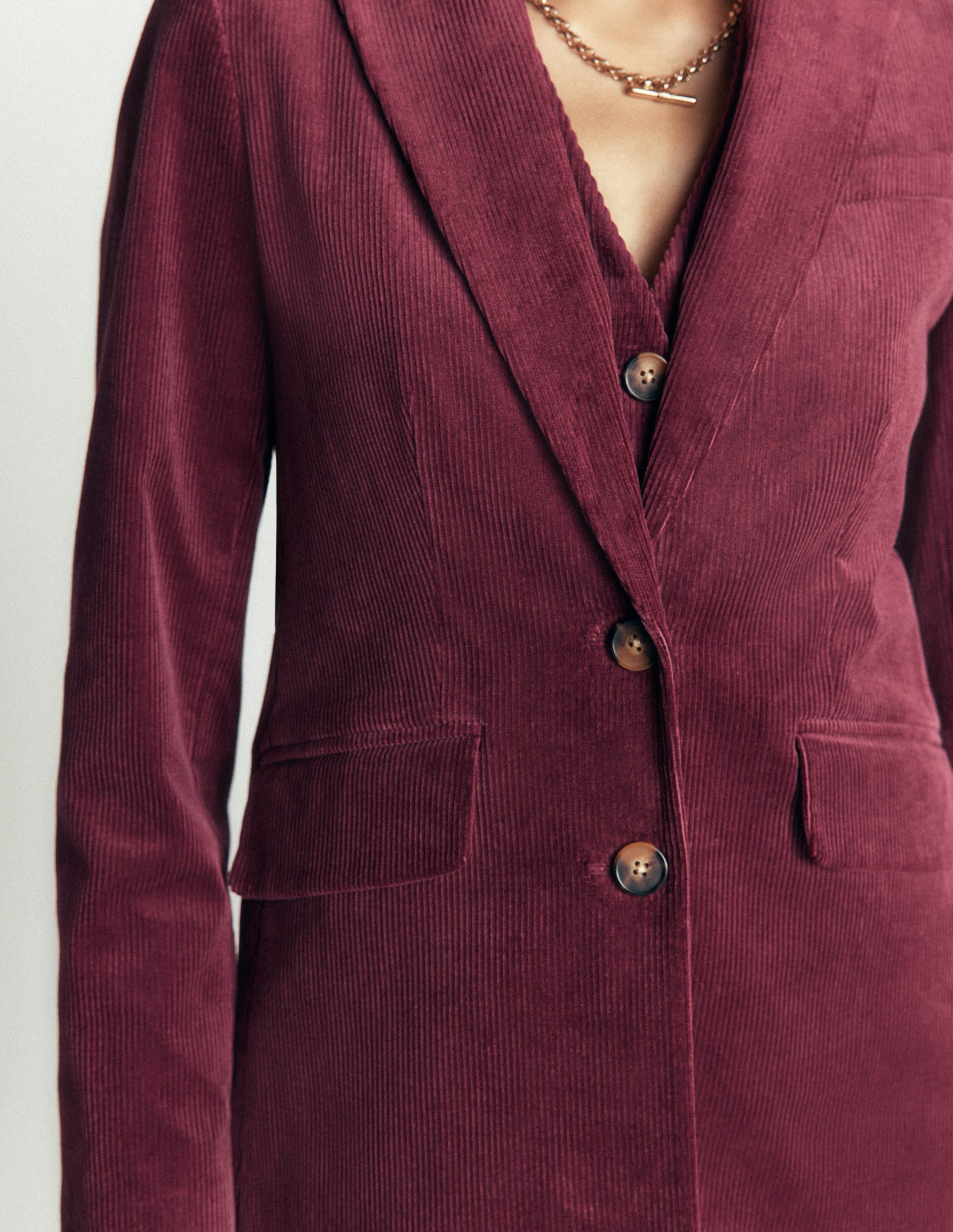 Stamford Cord Blazer-Dark Crimson - Image 2