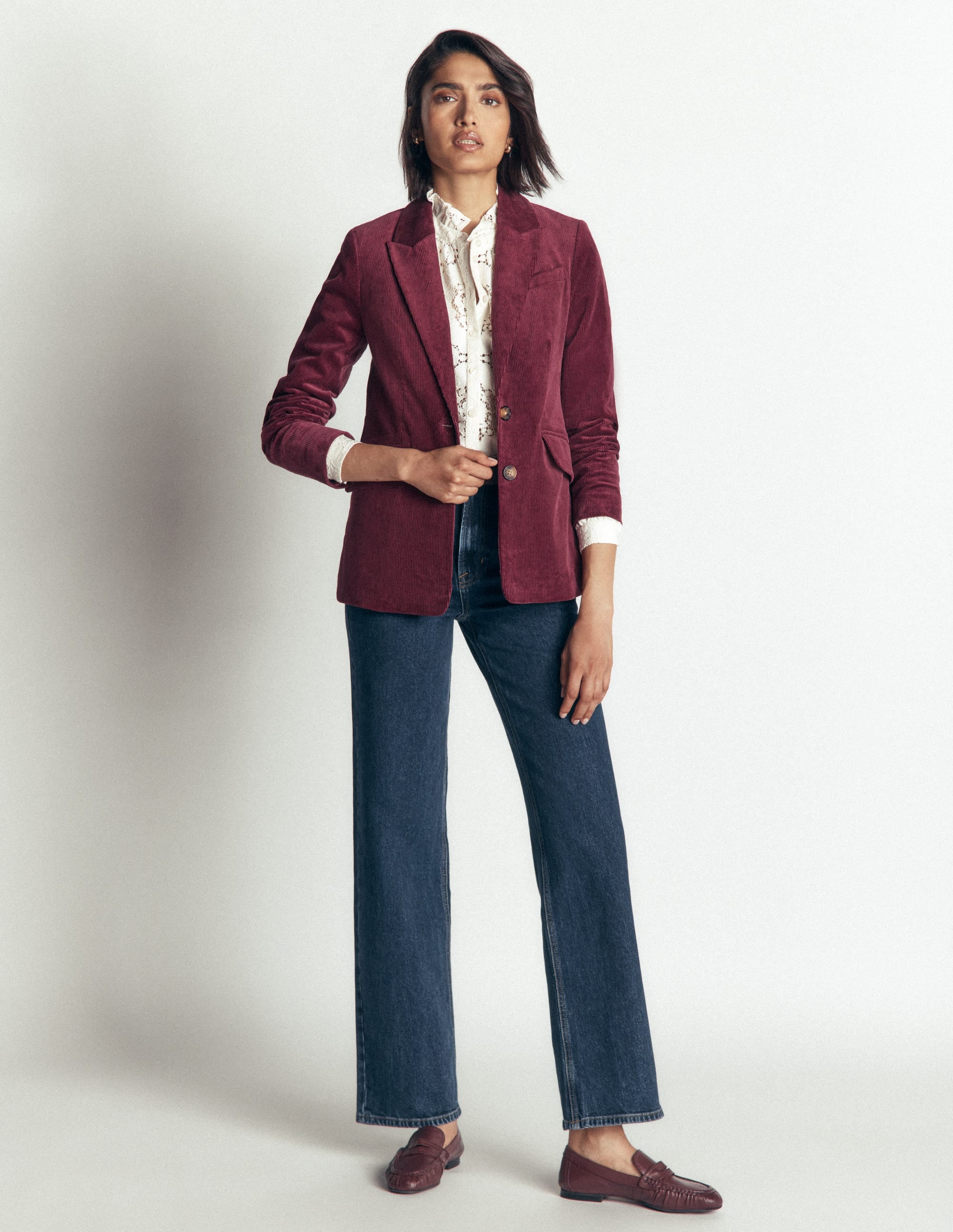 Stamford Cord Blazer-Dark Crimson - Image 6