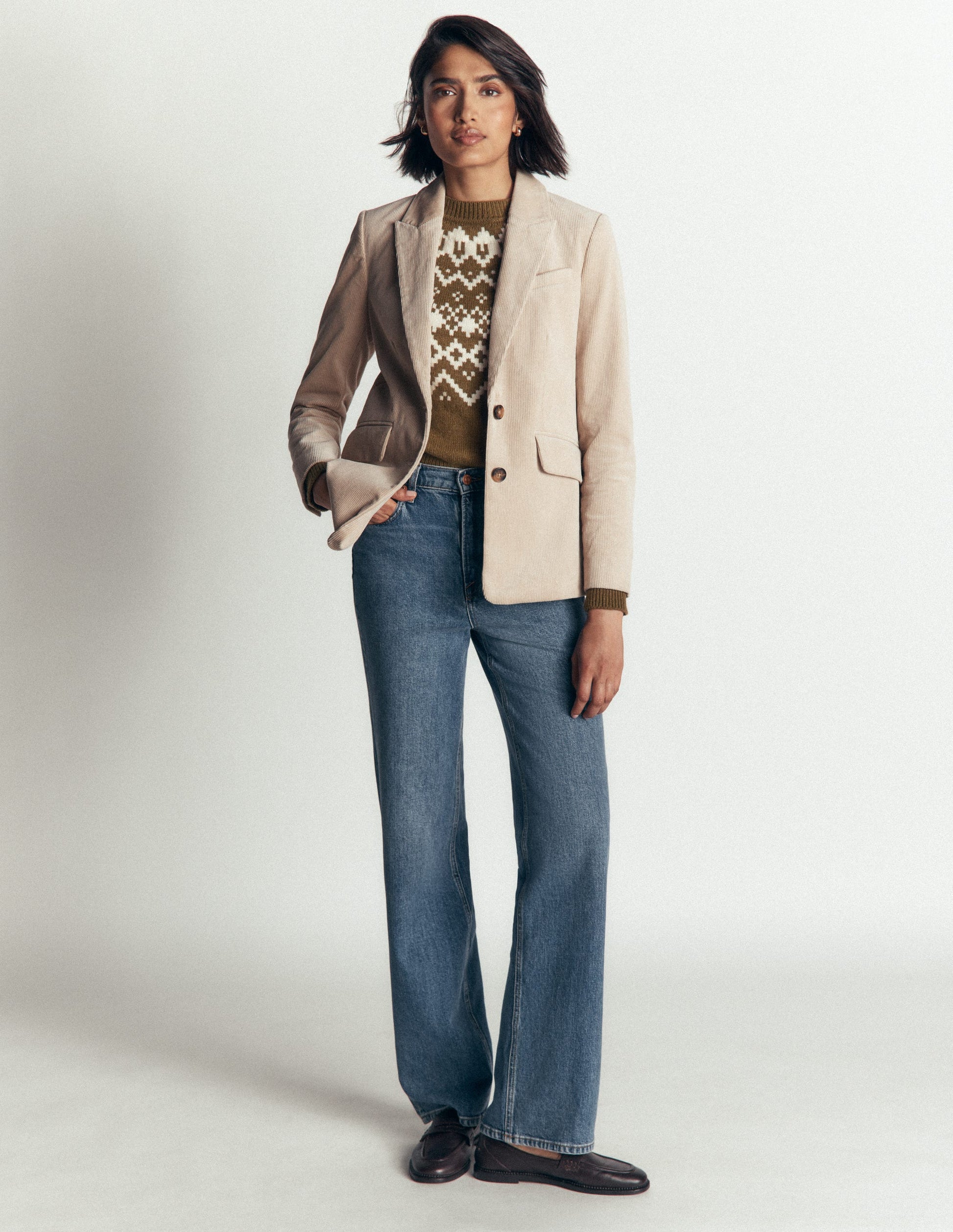 Stamford Cord Blazer-Latte-3