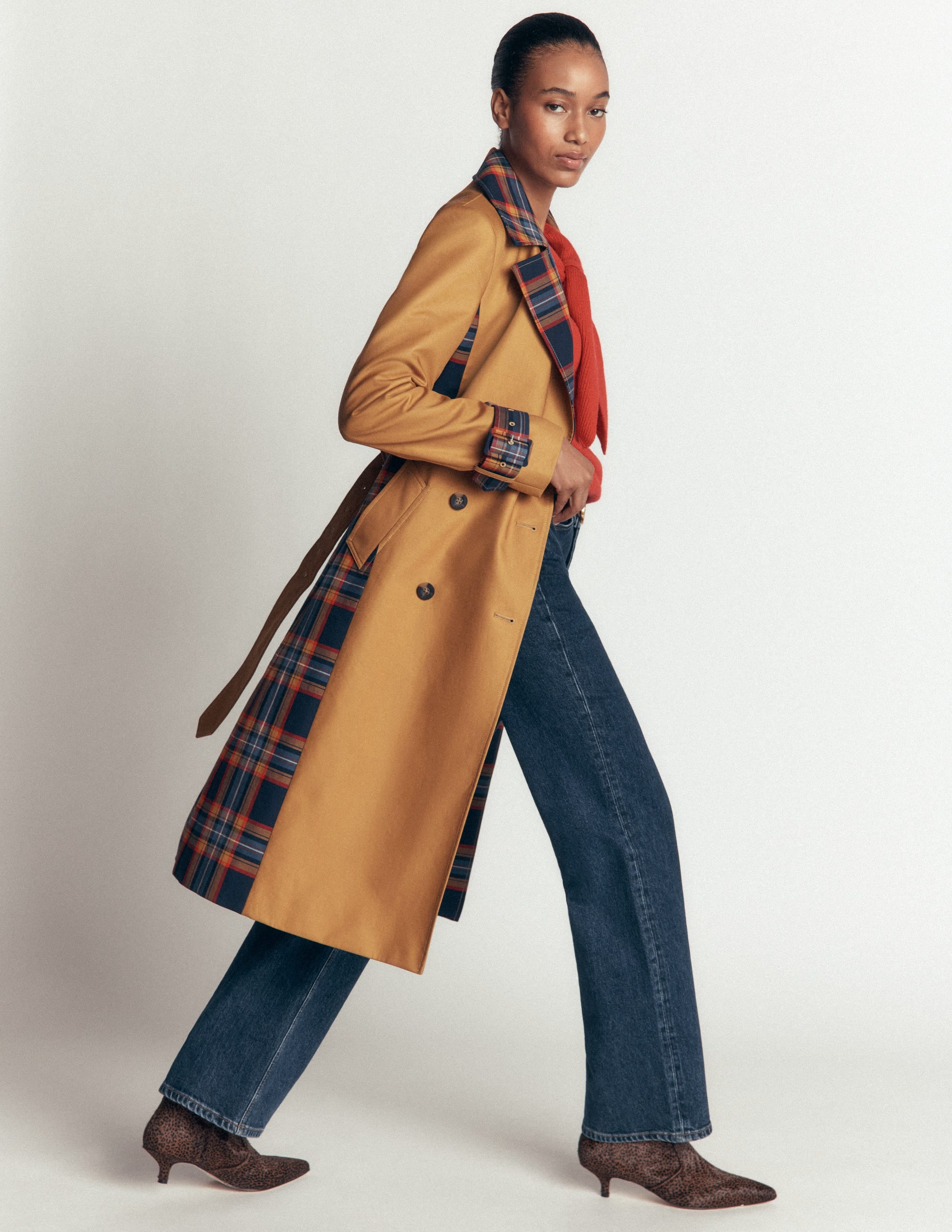 Double Breasted Trench-Camel - Image 3